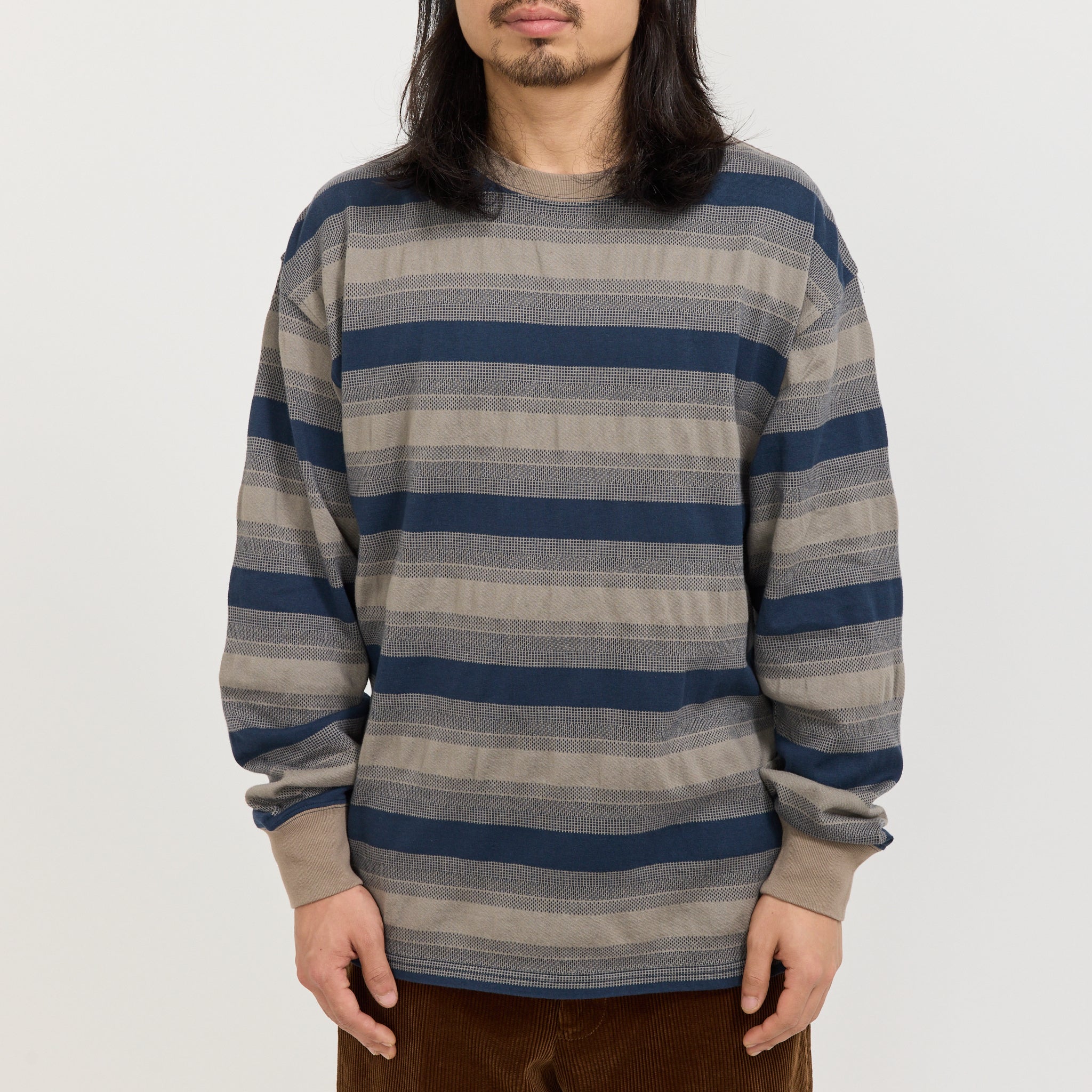 Skip Stripe LS Tee Grey