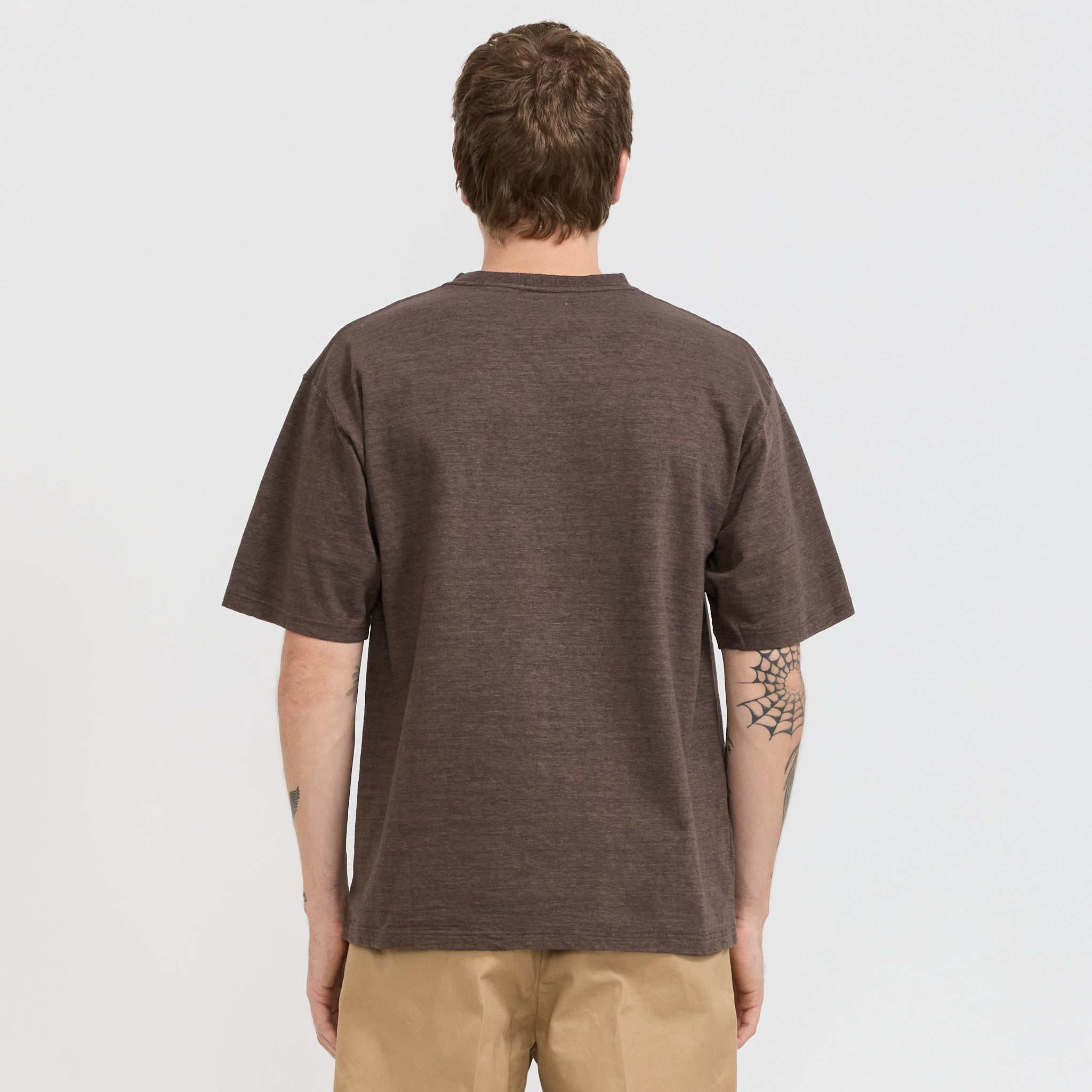 Minimalist Embroidered Tee Brown