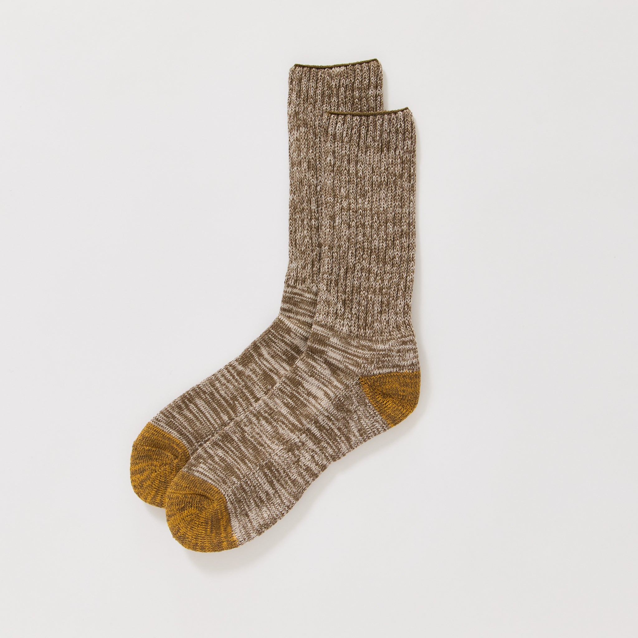 Ribbed Crew Socks Brown