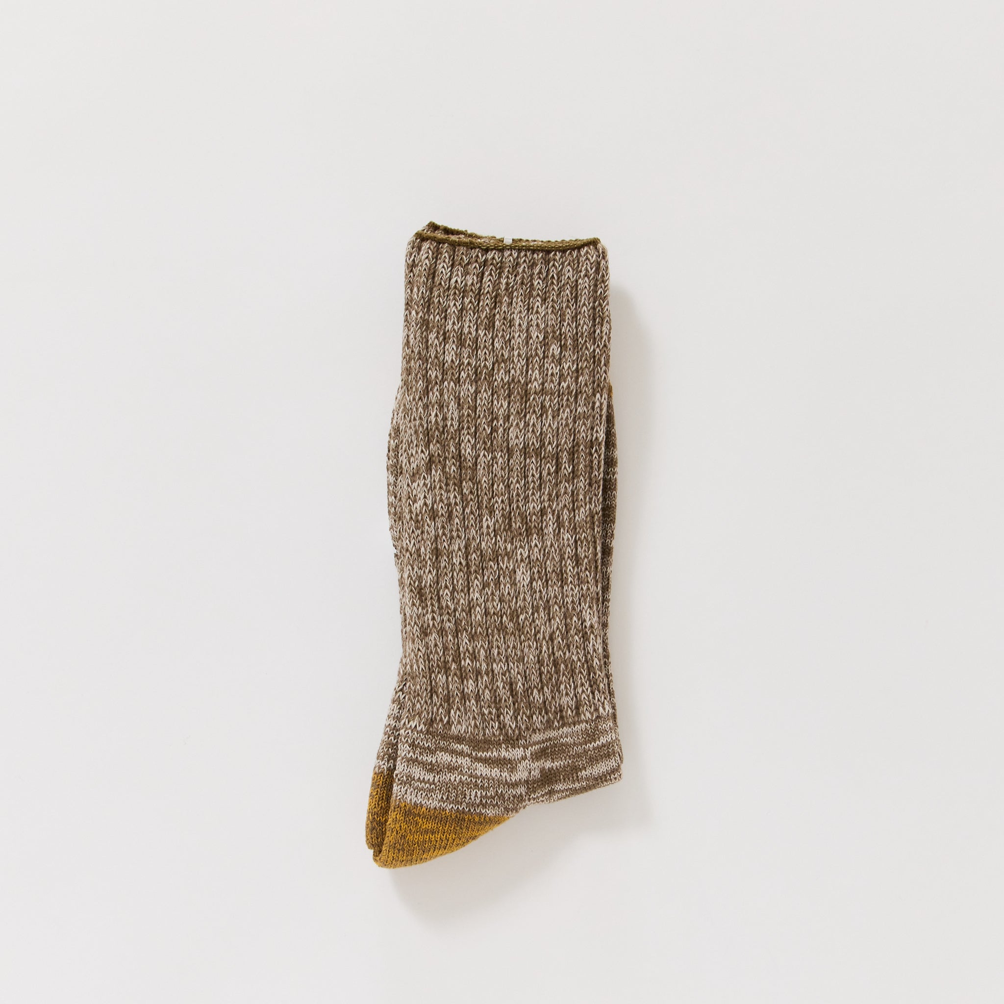 Ribbed Crew Socks Brown
