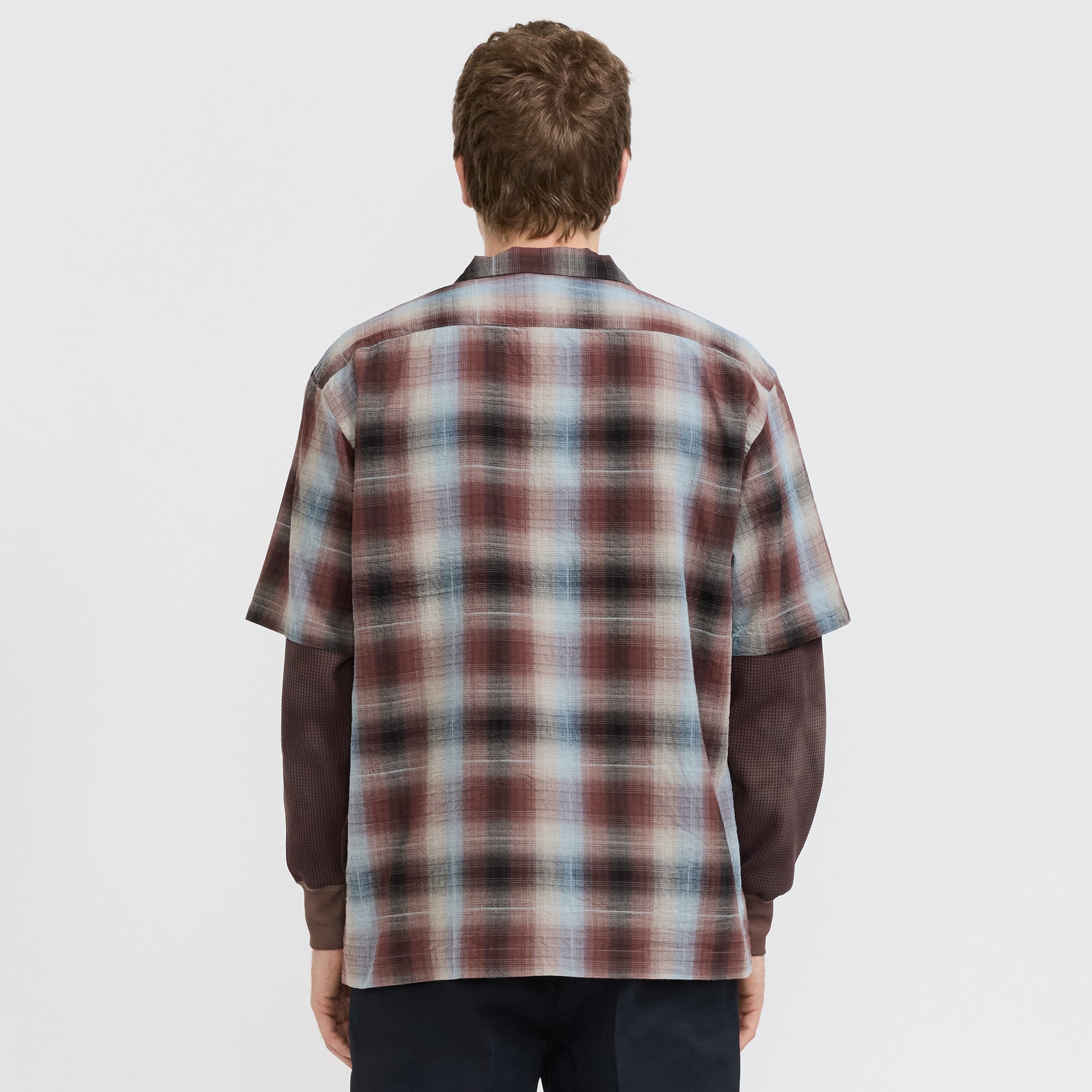 Sam Dobby Ombre Short Sleeve Shirt Brown