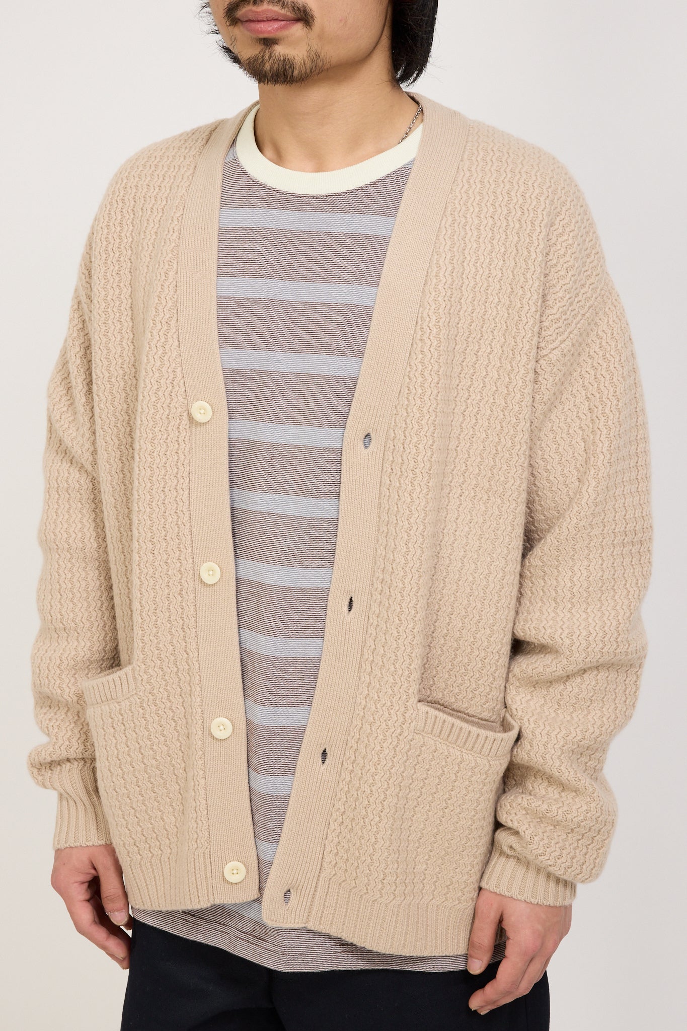 Pilgrim Surf Supply | Thadd Wool Cardigan Natural | Maplestore