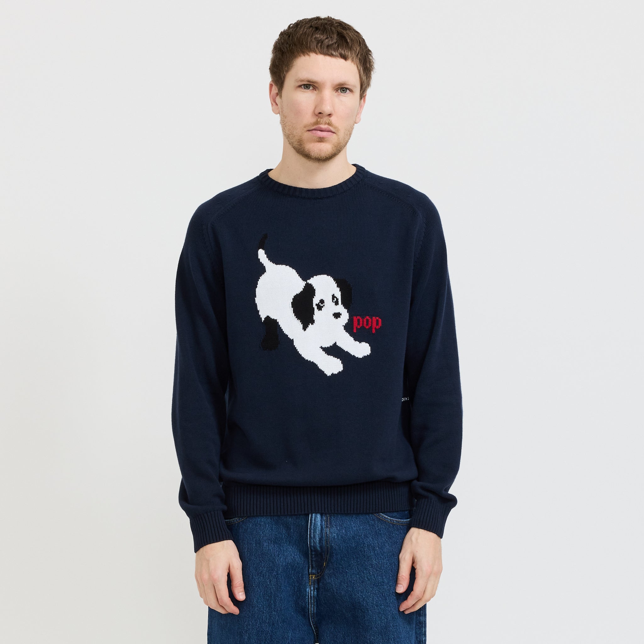 ゴーゴーイズムPOP Knitted Joy Crewneck POP Knitted Joy Crewneck - Navy | CLUBHAUS | クラ
