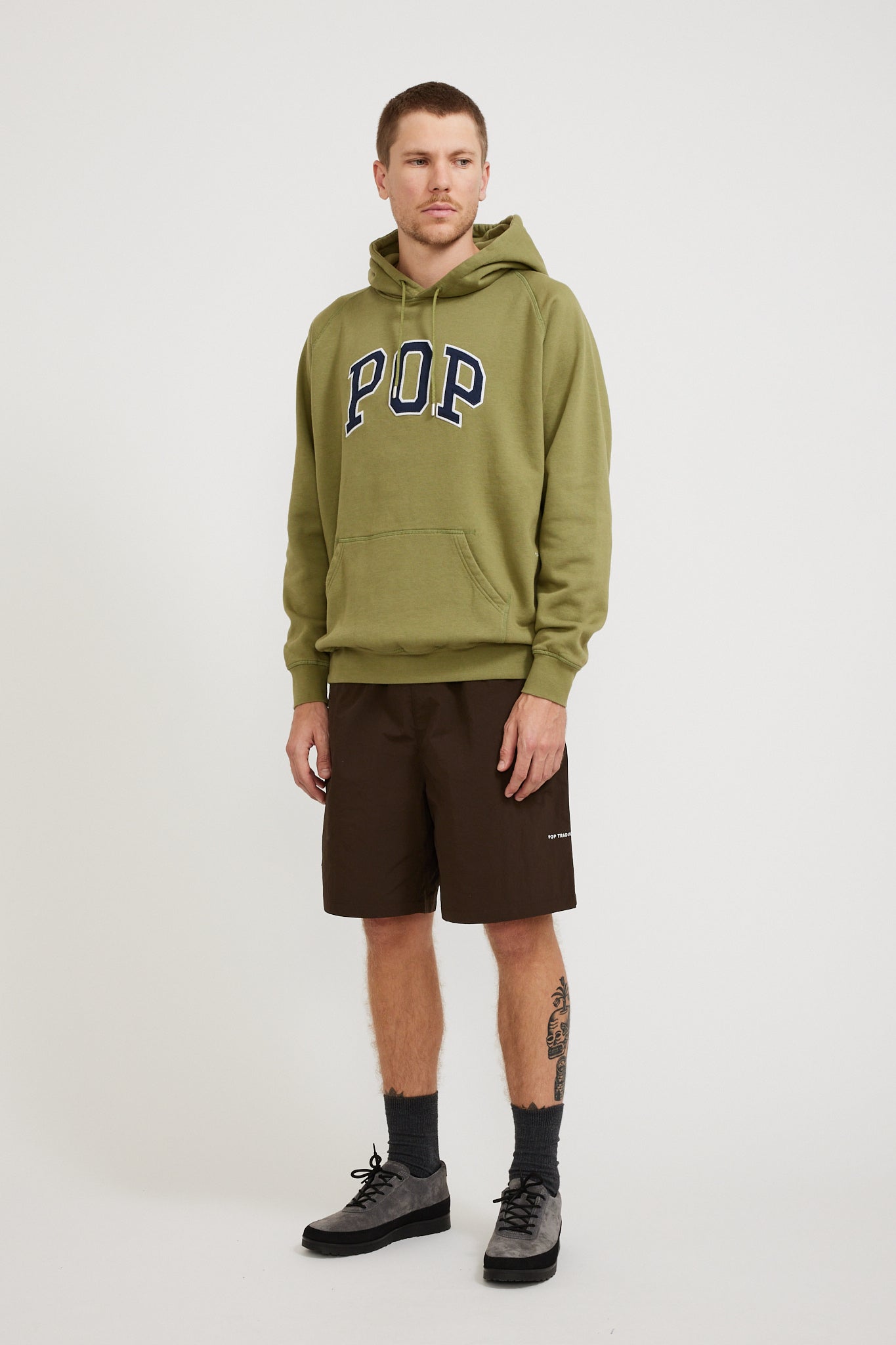 Pop Trading Company | Arch Hooded Sweat Loden Green | Maplestore