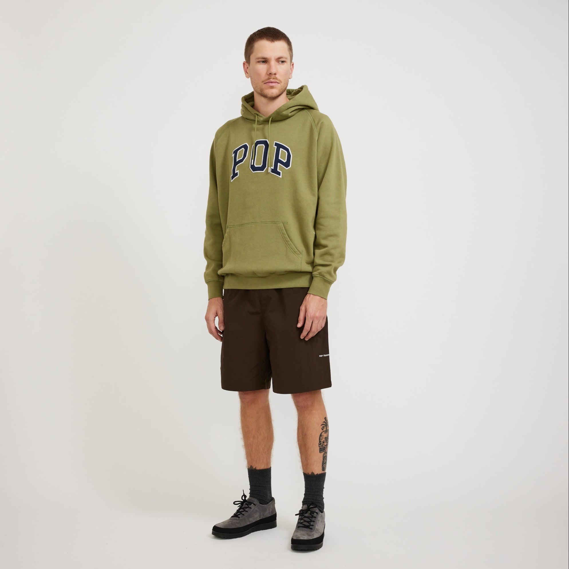 Pop Trading Company | Arch Hooded Sweat Loden Green | Maplestore