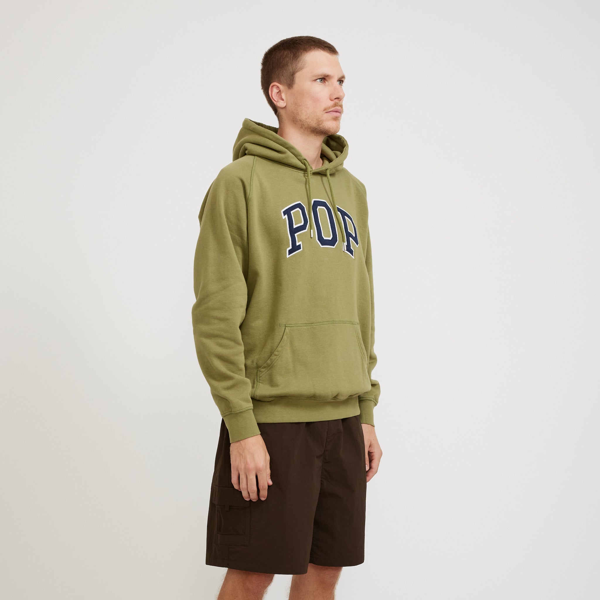 Pop Trading Company | Arch Hooded Sweat Loden Green | Maplestore