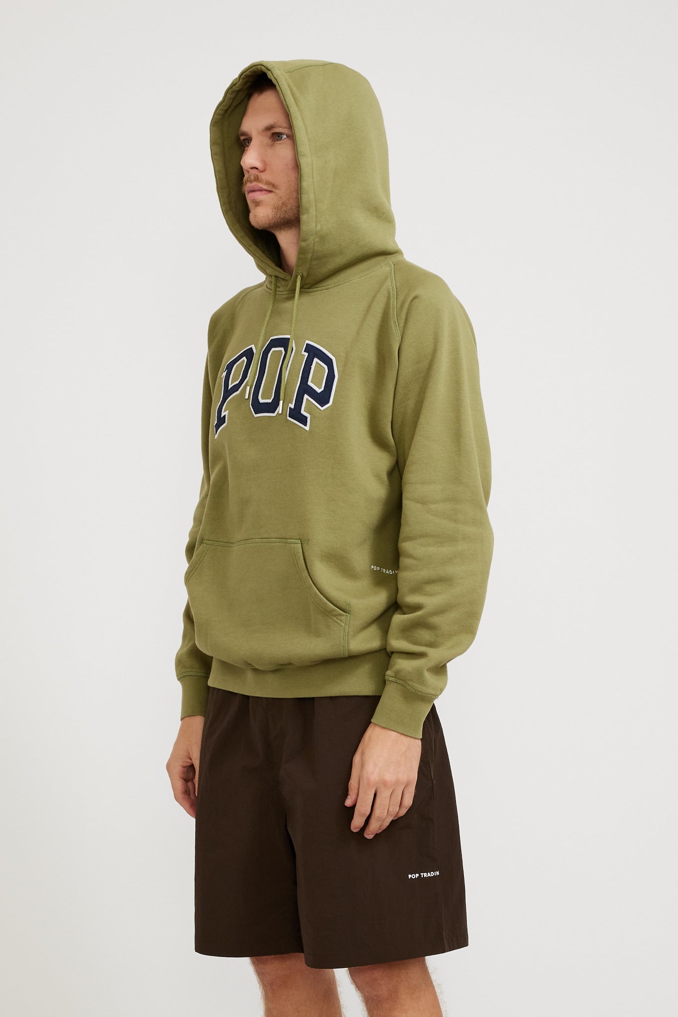 Pop Trading Company | Arch Hooded Sweat Loden Green | Maplestore