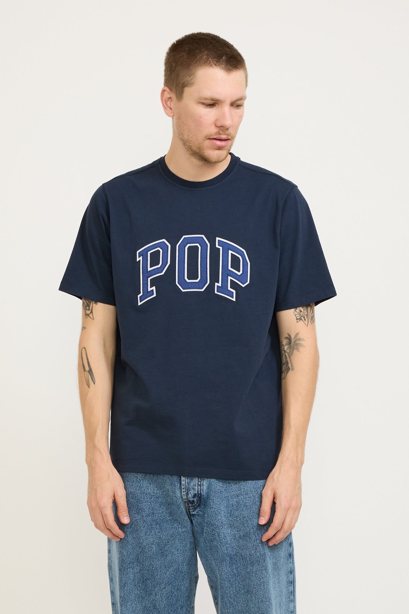 Pop Trading Company | Arch T-Shirt Navy | Maplestore