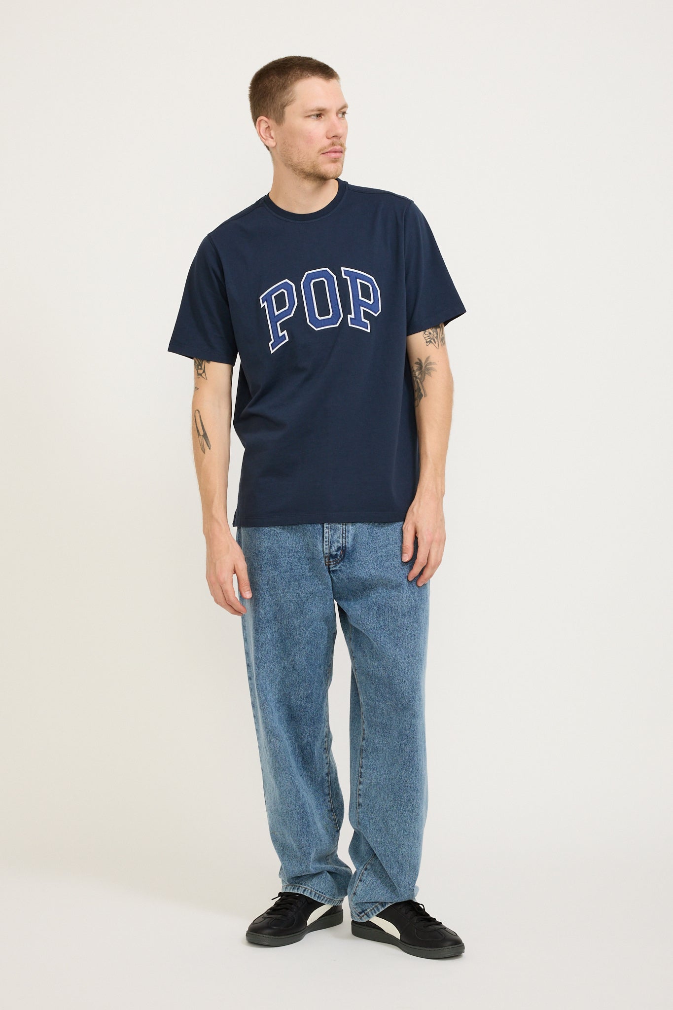 Pop Trading Company | Arch T-Shirt Navy | Maplestore