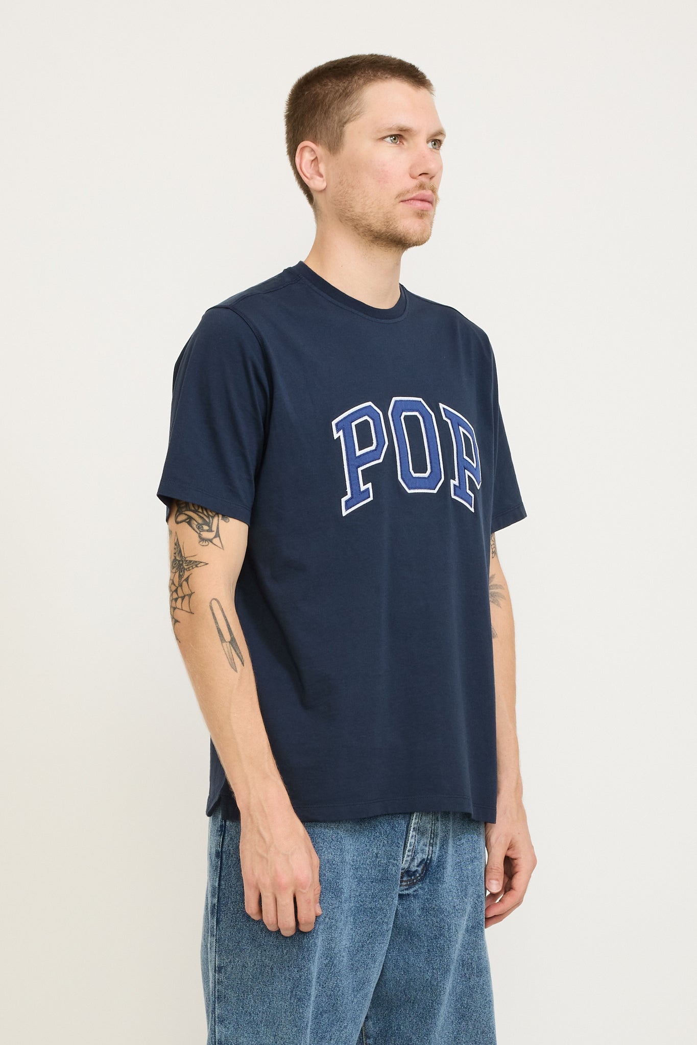 Pop Trading Company | Arch T-Shirt Navy | Maplestore