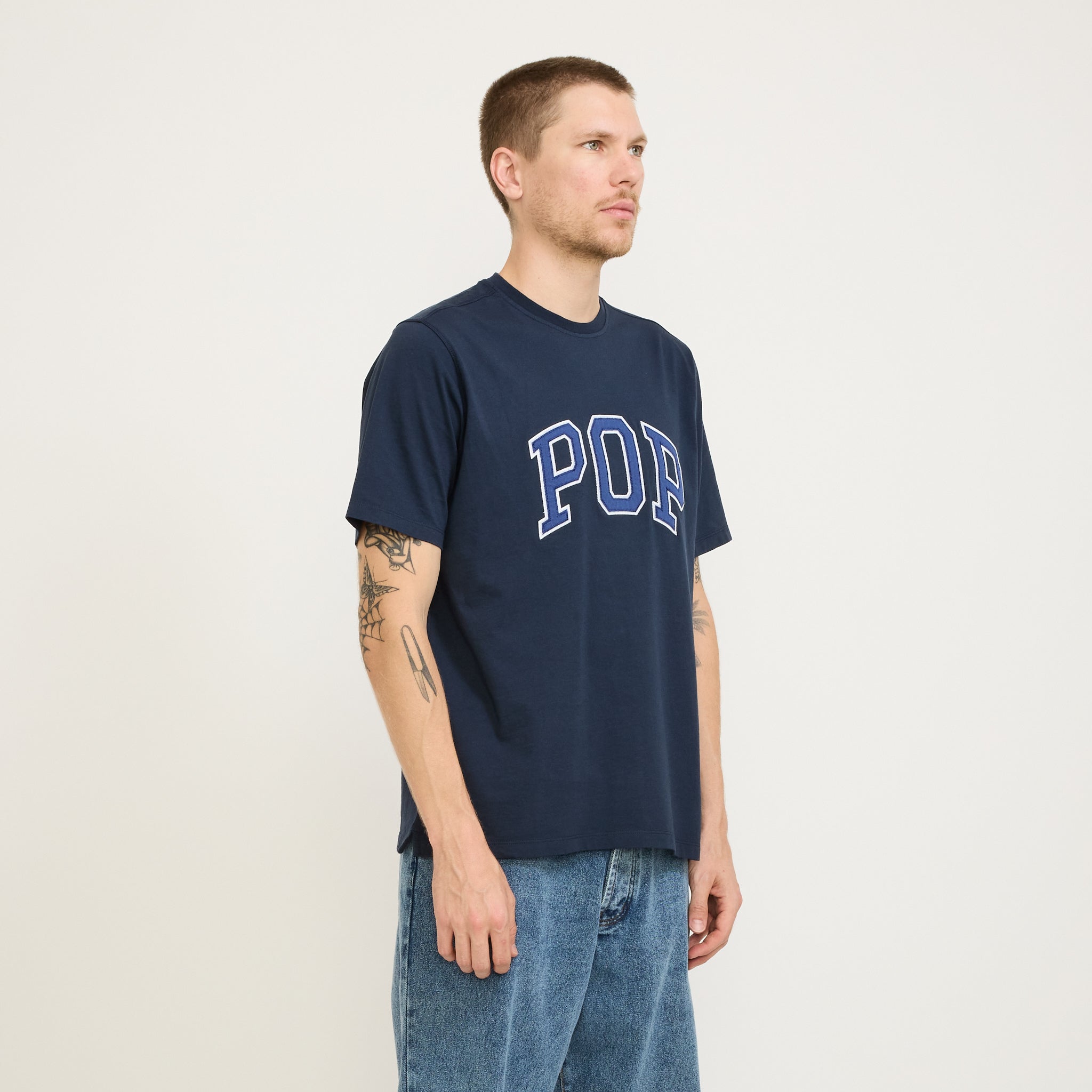 Pop Trading Company | Arch T-Shirt Navy | Maplestore