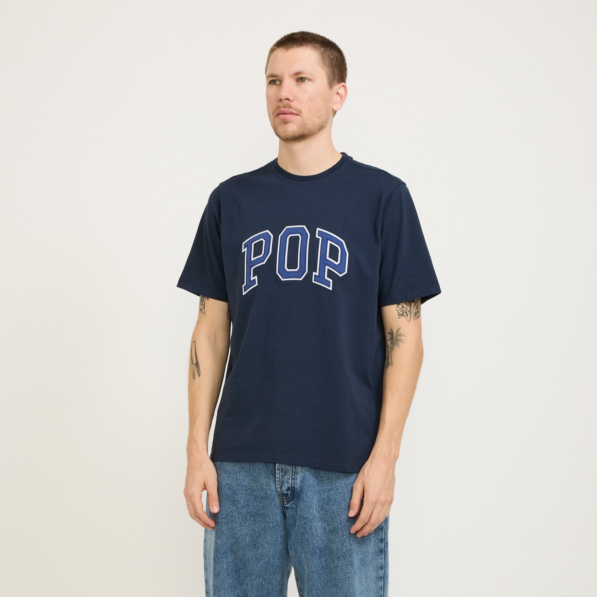 Pop Trading Company | Arch T-Shirt Navy | Maplestore