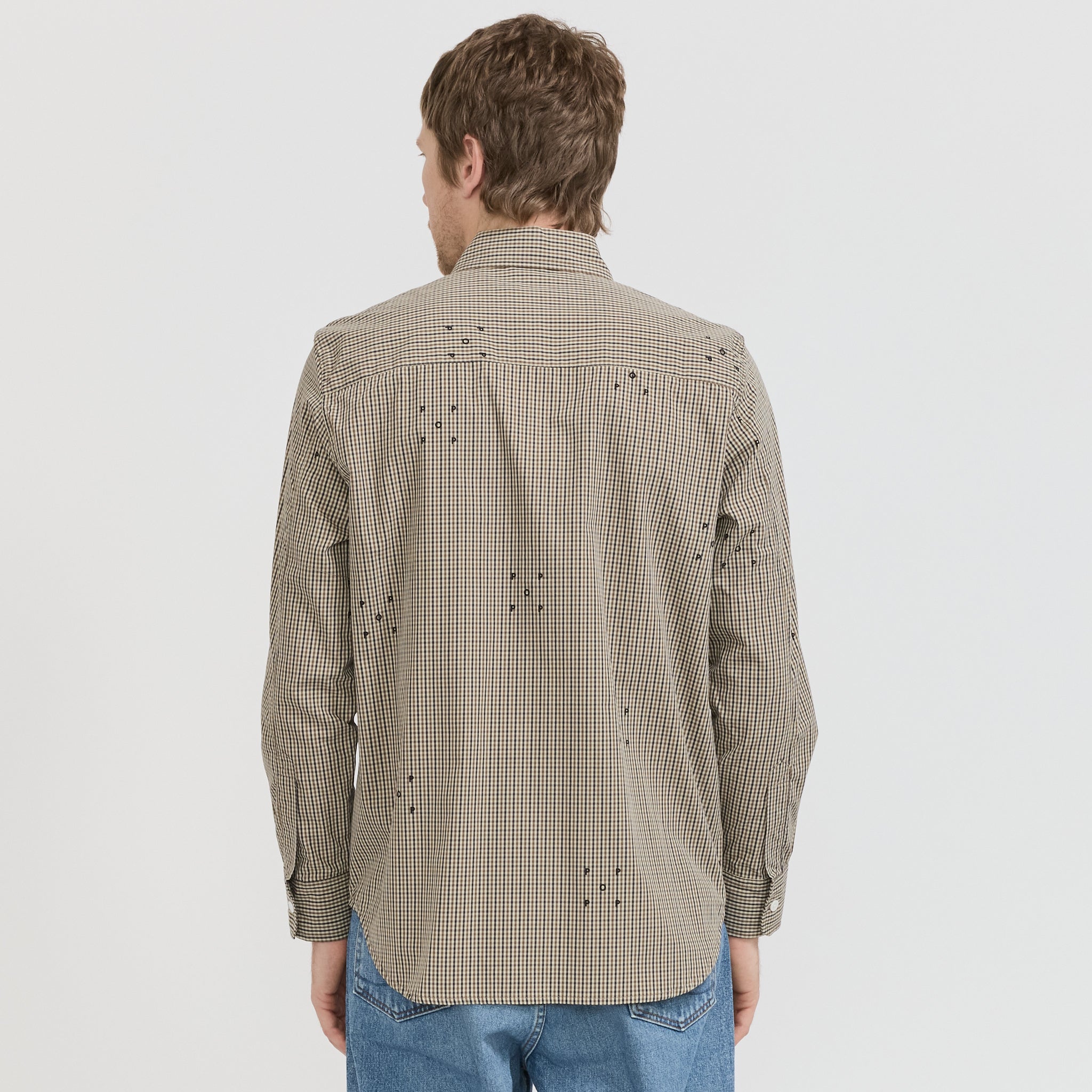 Checked Allover Logo Shirt Navy/Delicioso