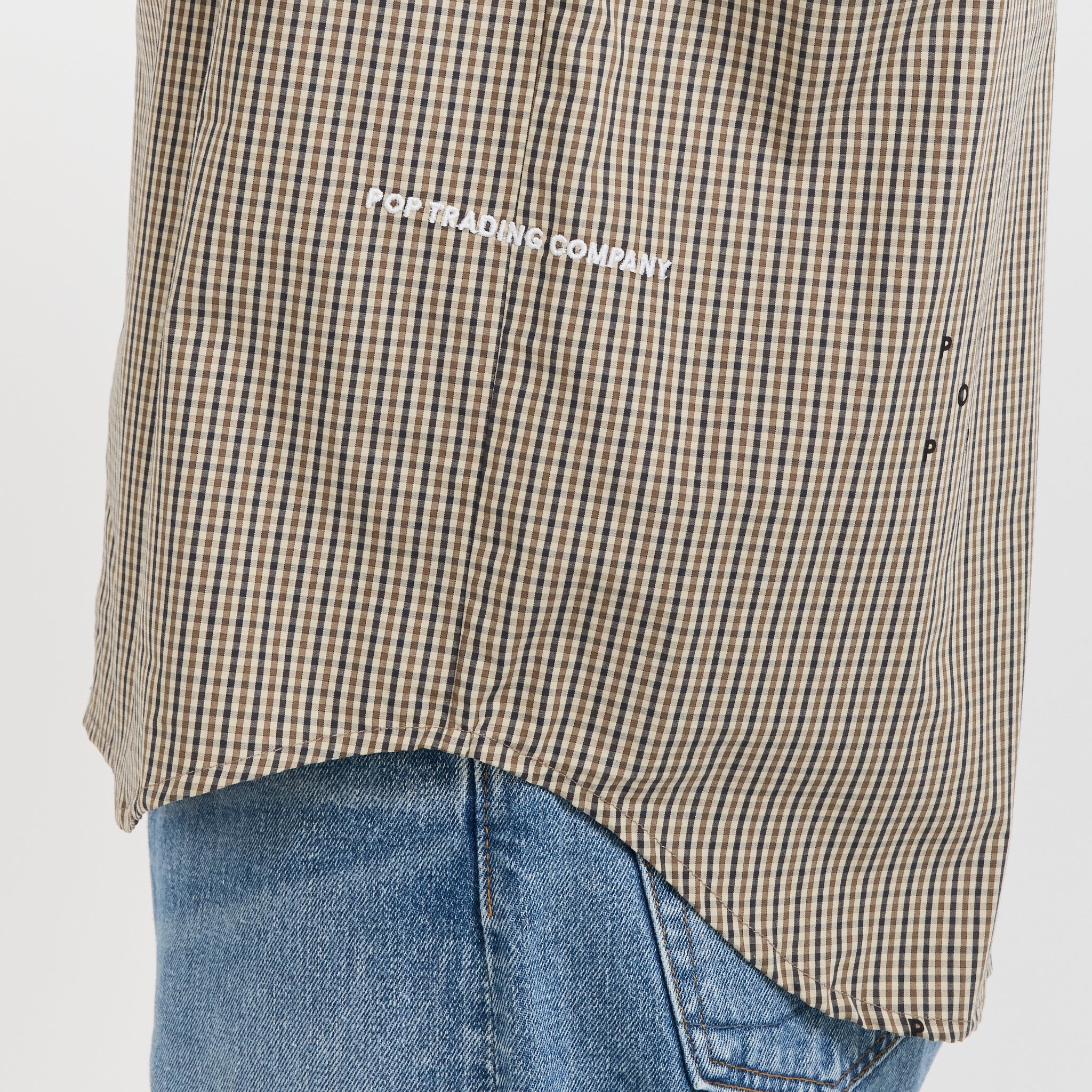 Checked Allover Logo Shirt Navy/Delicioso