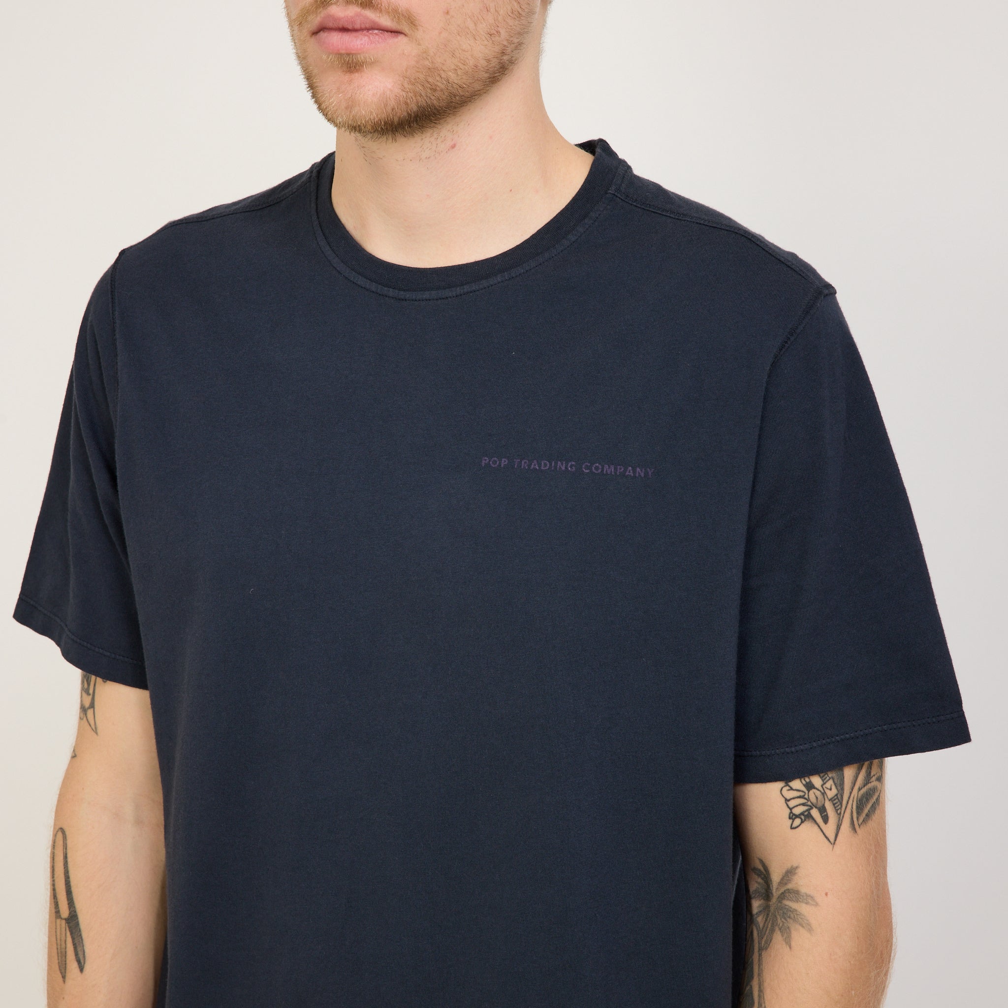 Pop Trading Company | Logo T-Shirt Washed Navy/Mysterioso | Maplestore