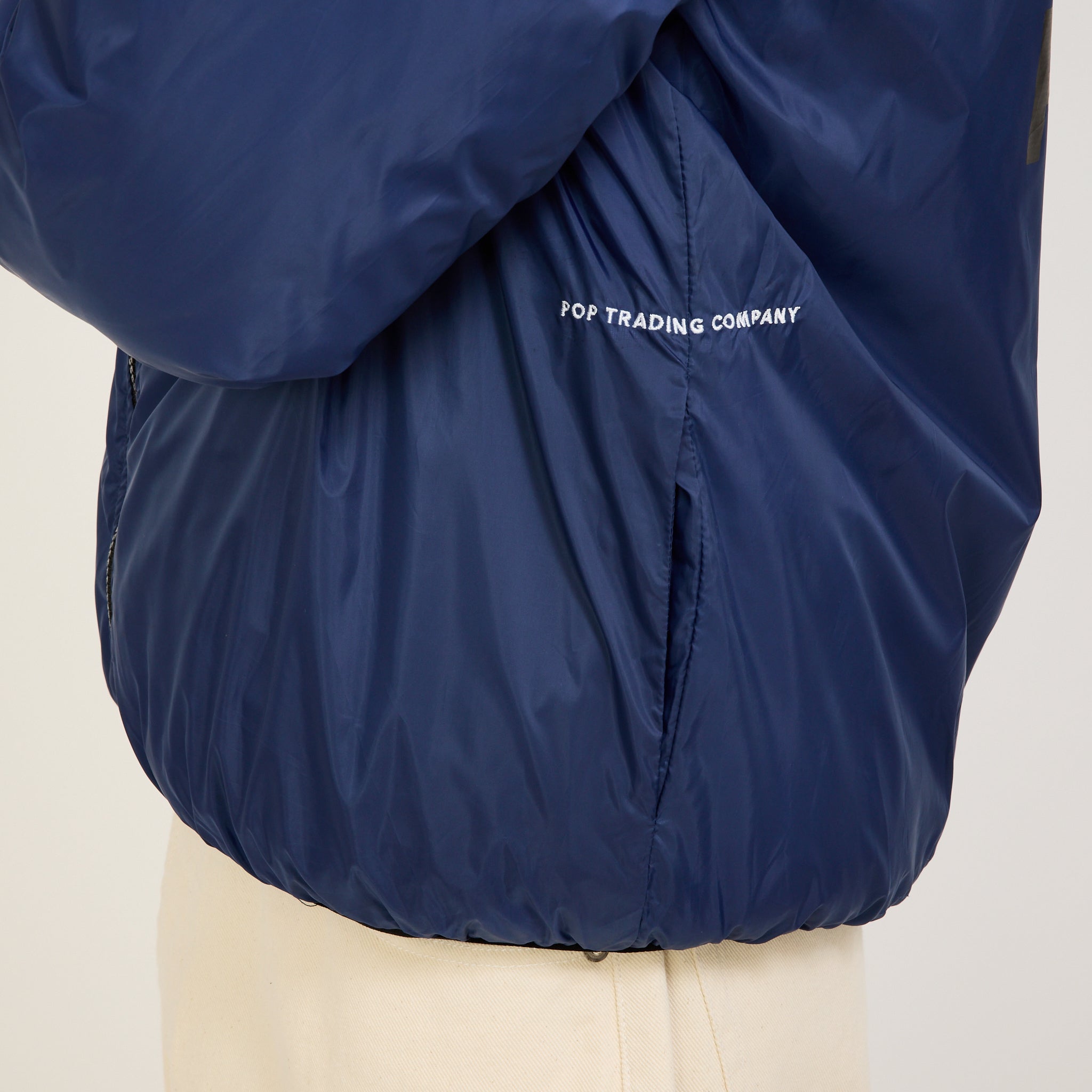 Pop Trading Company | Quilted Reversible Jacket Black/Twilight Blue | Maplestore
