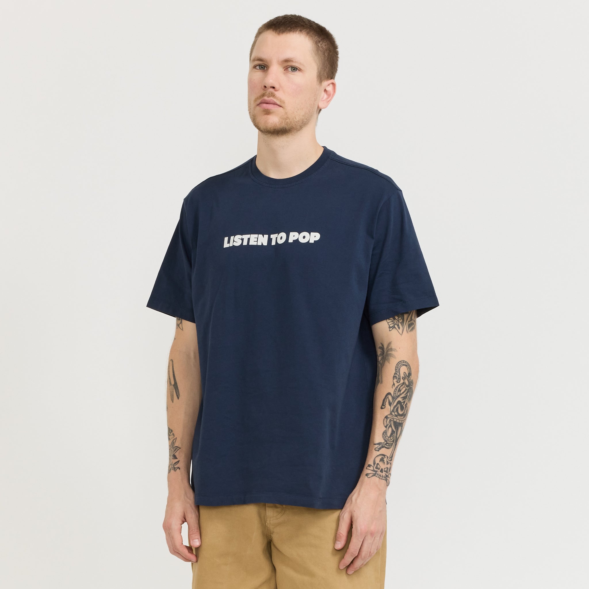 Pop Trading Company Skatemuzik T-Shirt Navy | Maplestore