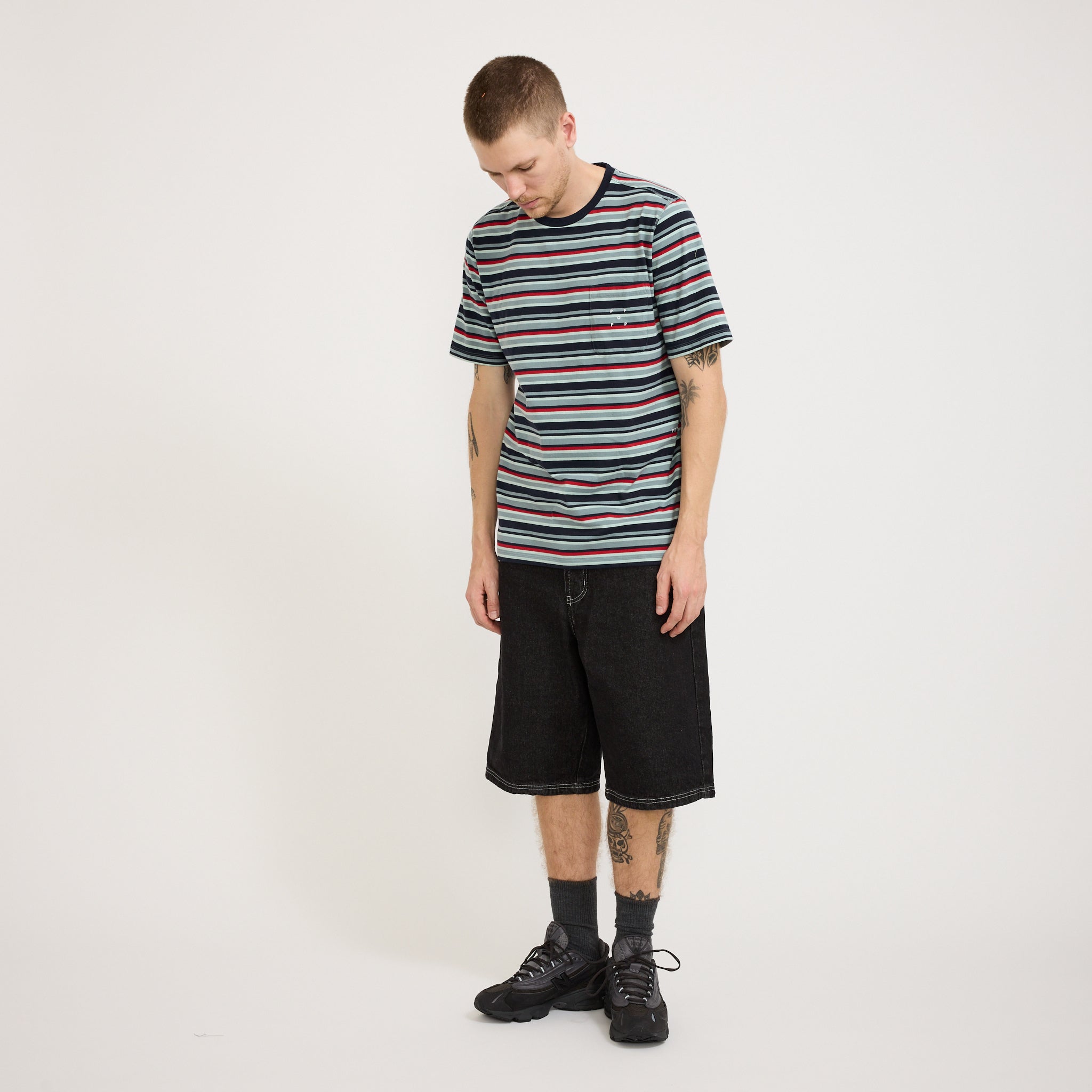 Pop Trading Company | Striped Pocket T-Shirt Multicolour | Maplestore
