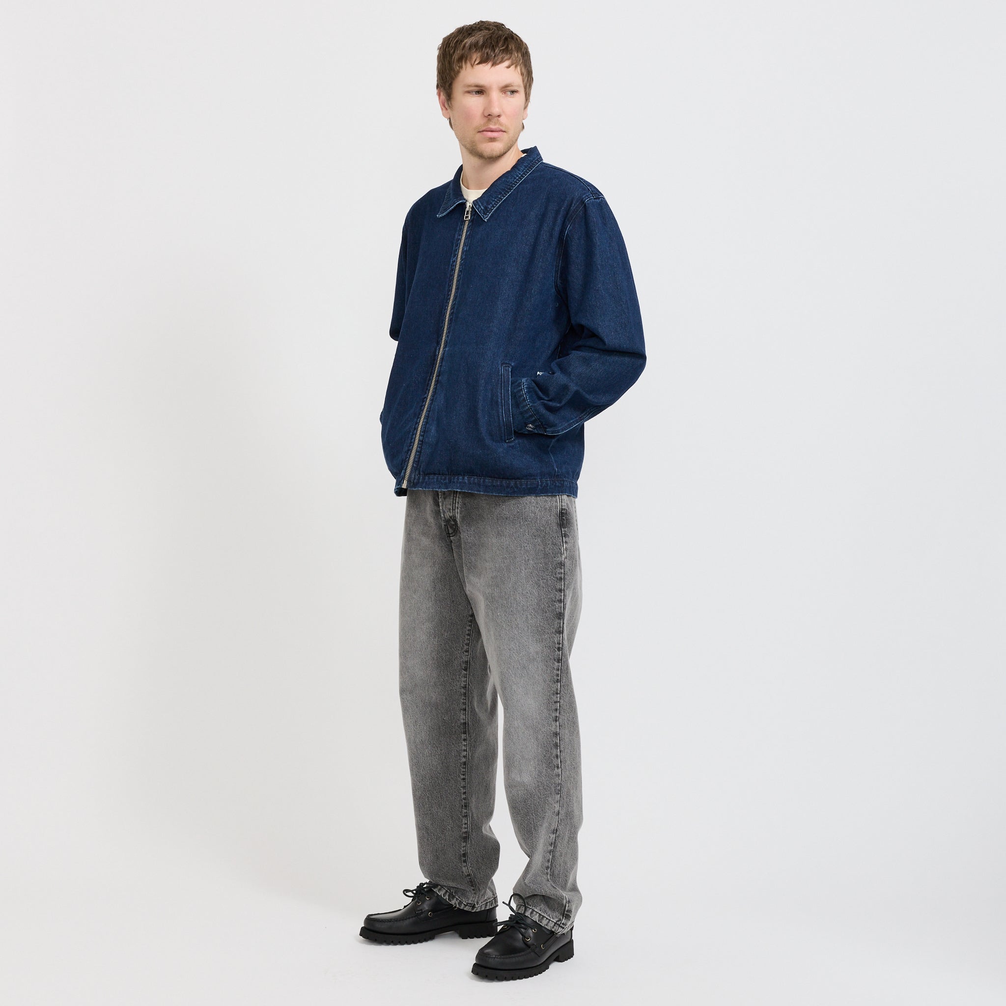 Denim Full Zip Jacket Rinsed Denim