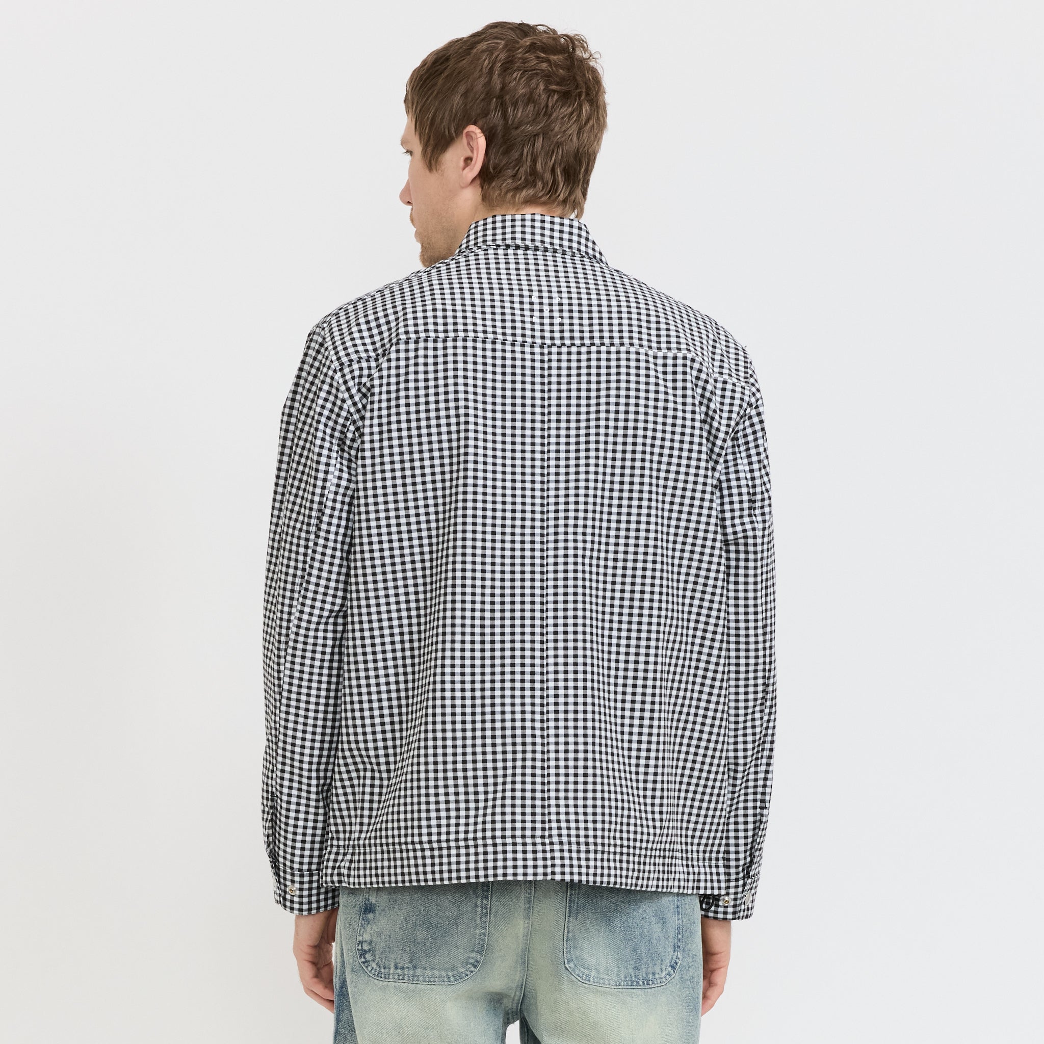 Gingham Boxer Overshirt Black/Off White
