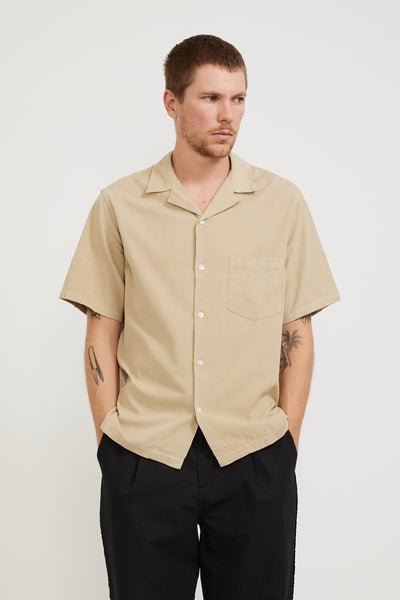 Portuguese Flannel | Cord Camp Collar Shirt Cream | Maplestore