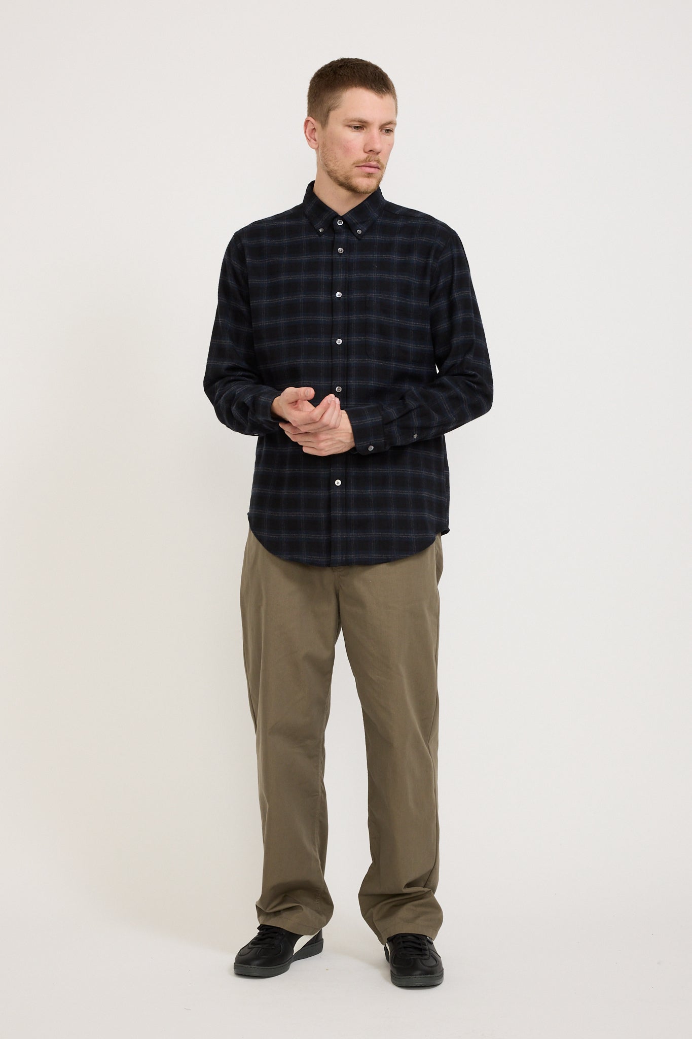 Portuguese Flannel | Cachal Shirt Black/Navy | Maplestore