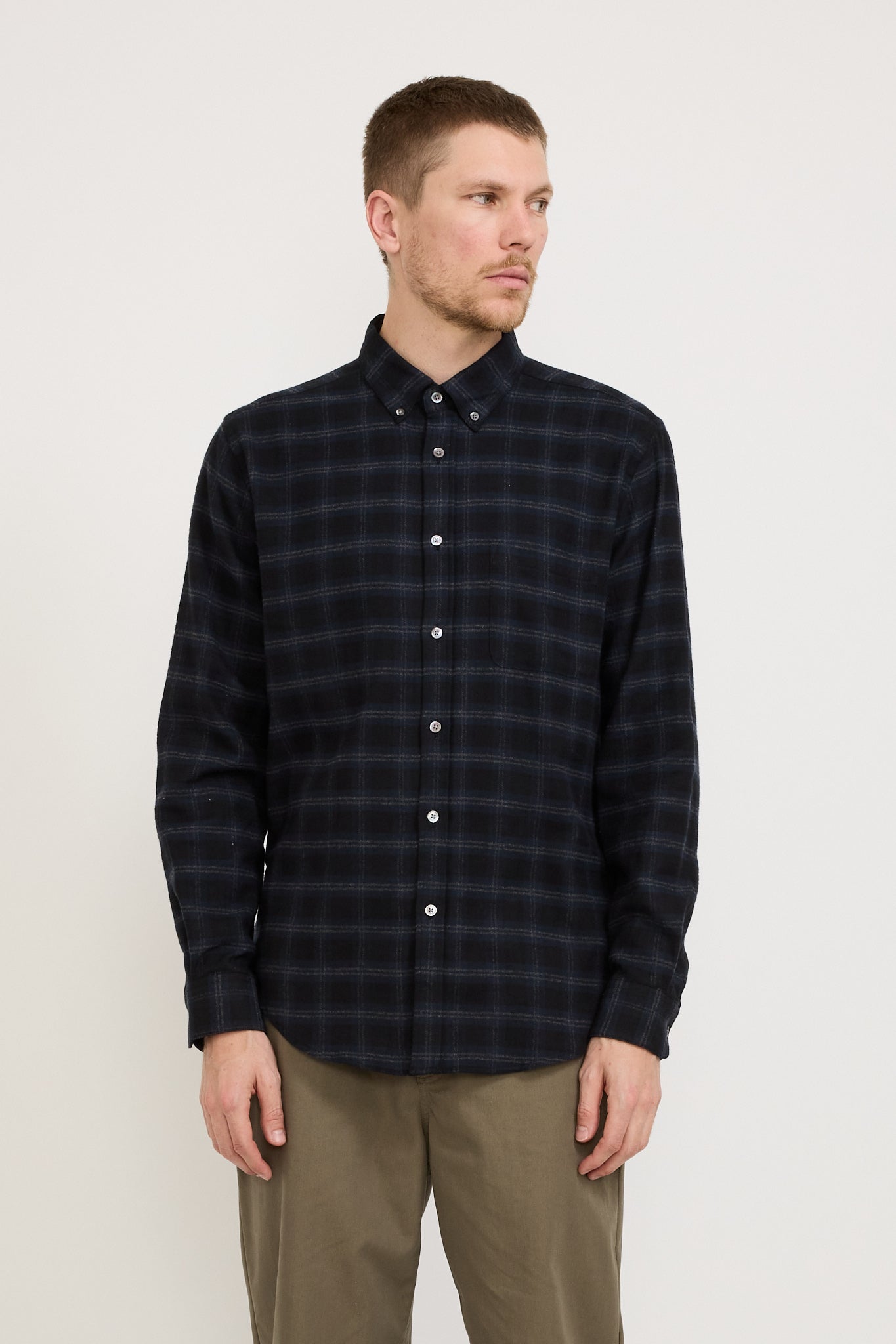 Portuguese Flannel | Cachal Shirt Black/Navy | Maplestore