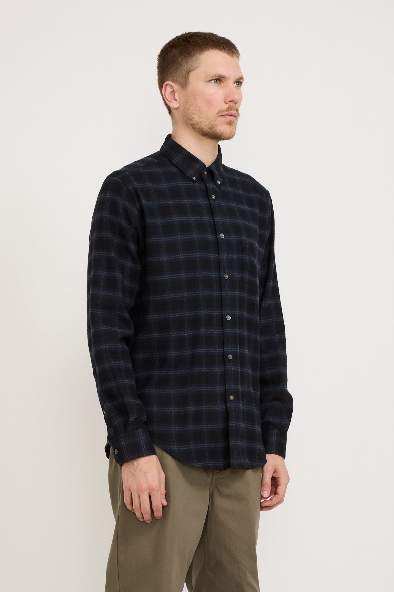 Portuguese Flannel | Cachal Shirt Black/Navy | Maplestore