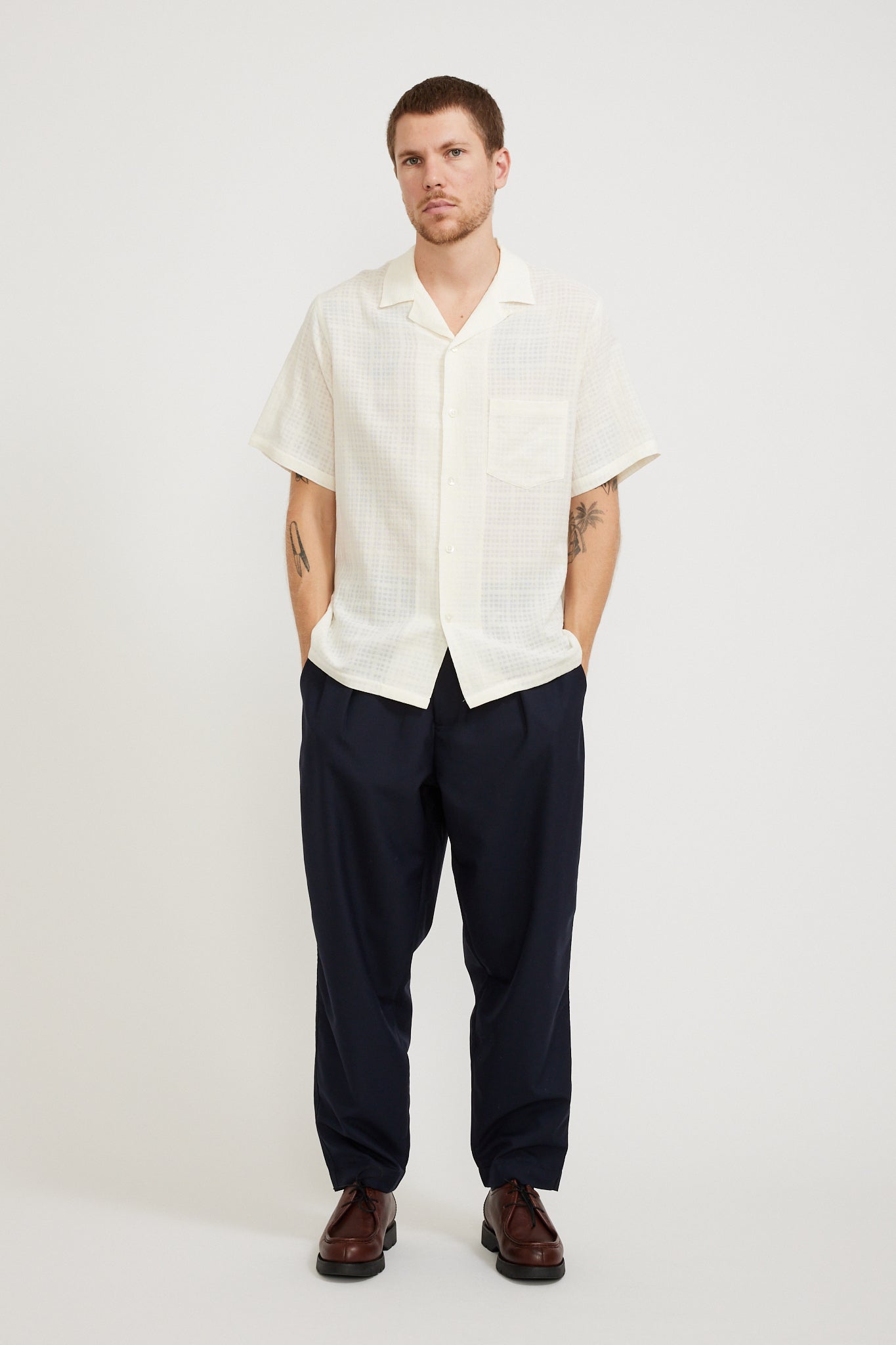 Portuguese Flannel | Grain Cotton Shirt White | Maplestore