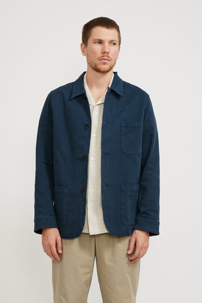 Portuguese Flannel | Labura Twill Jacket Navy | Maplestore