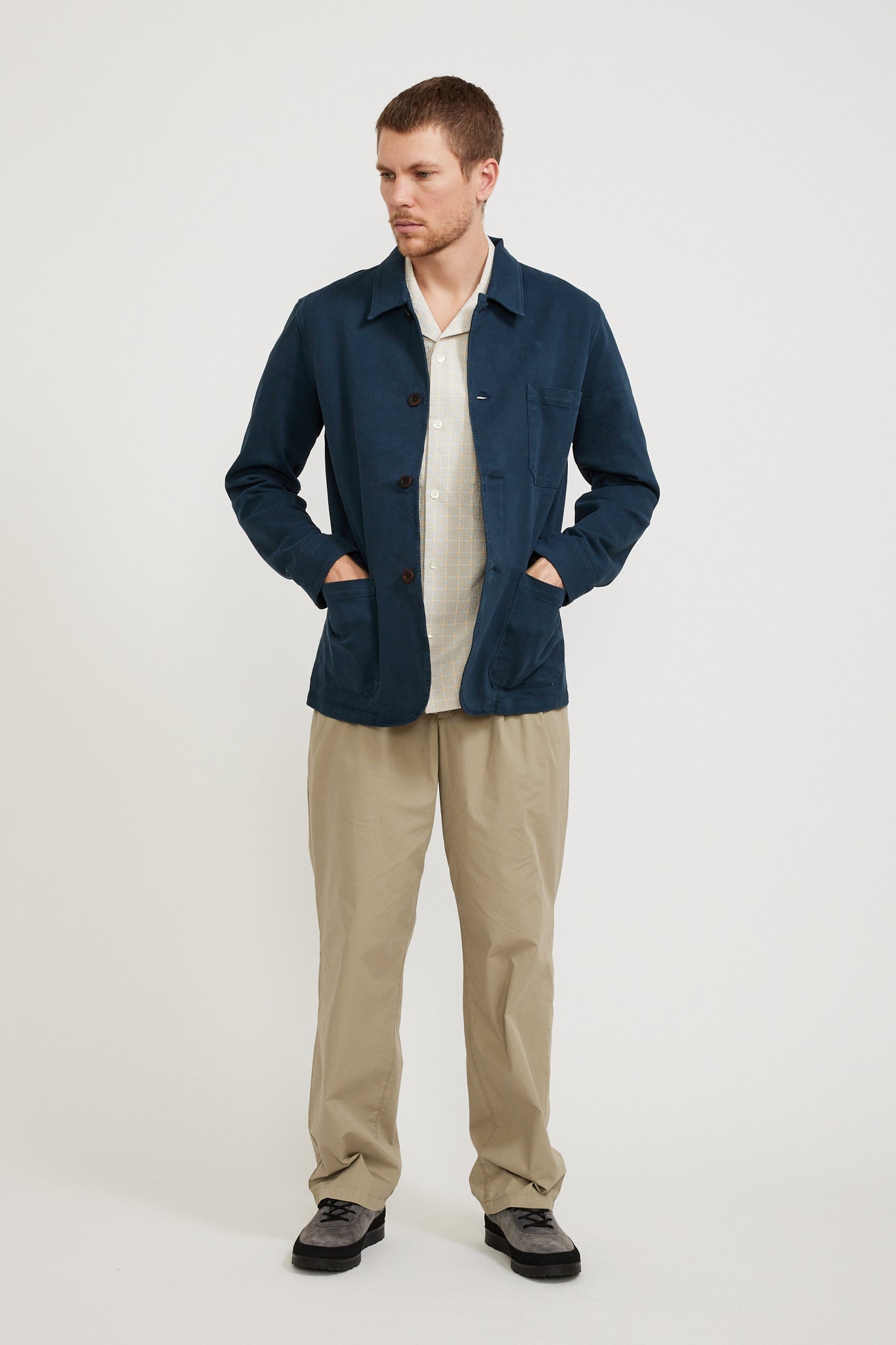 Portuguese Flannel | Labura Twill Jacket Navy | Maplestore