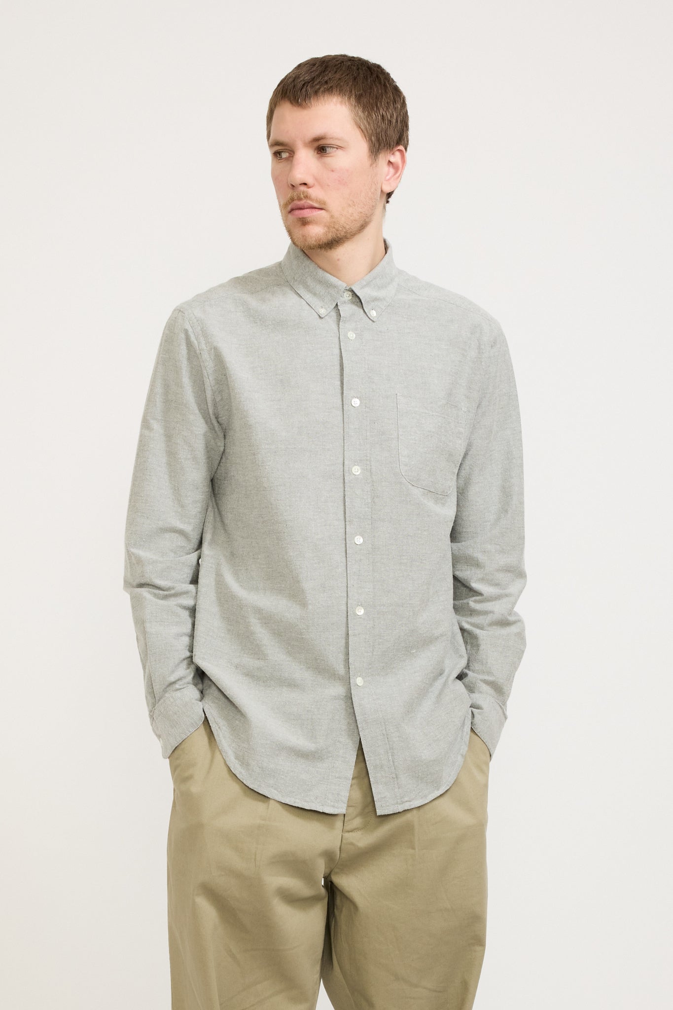 Portuguese Flannel | Brushed Oxford Shirt Moss Green | Maplestore