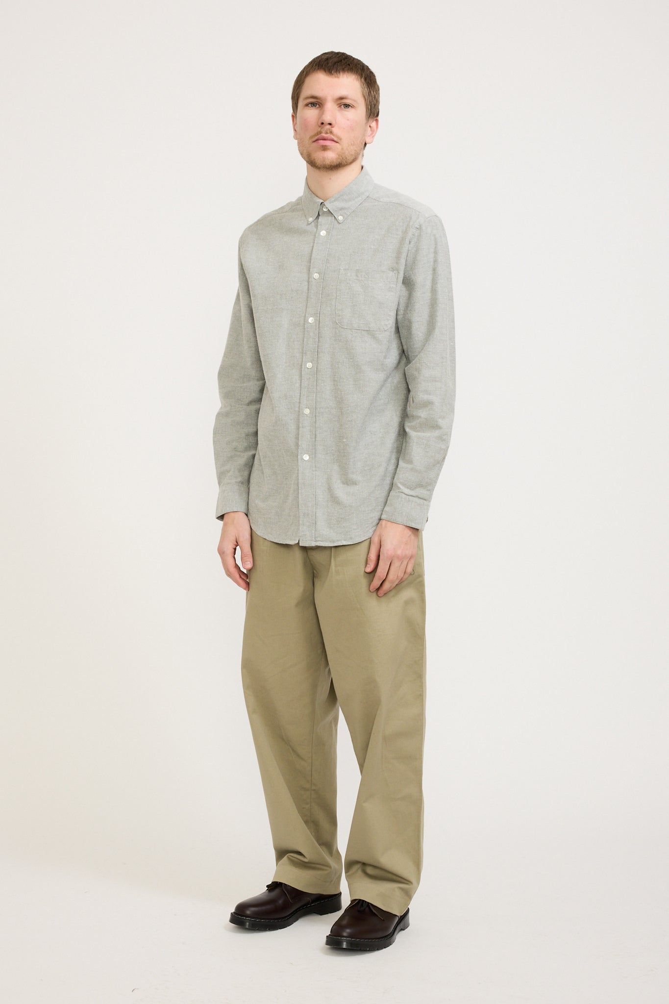 Portuguese Flannel | Brushed Oxford Shirt Moss Green | Maplestore