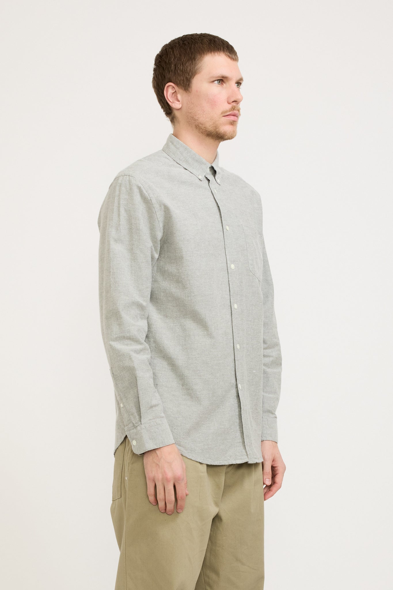 Portuguese Flannel | Brushed Oxford Shirt Moss Green | Maplestore