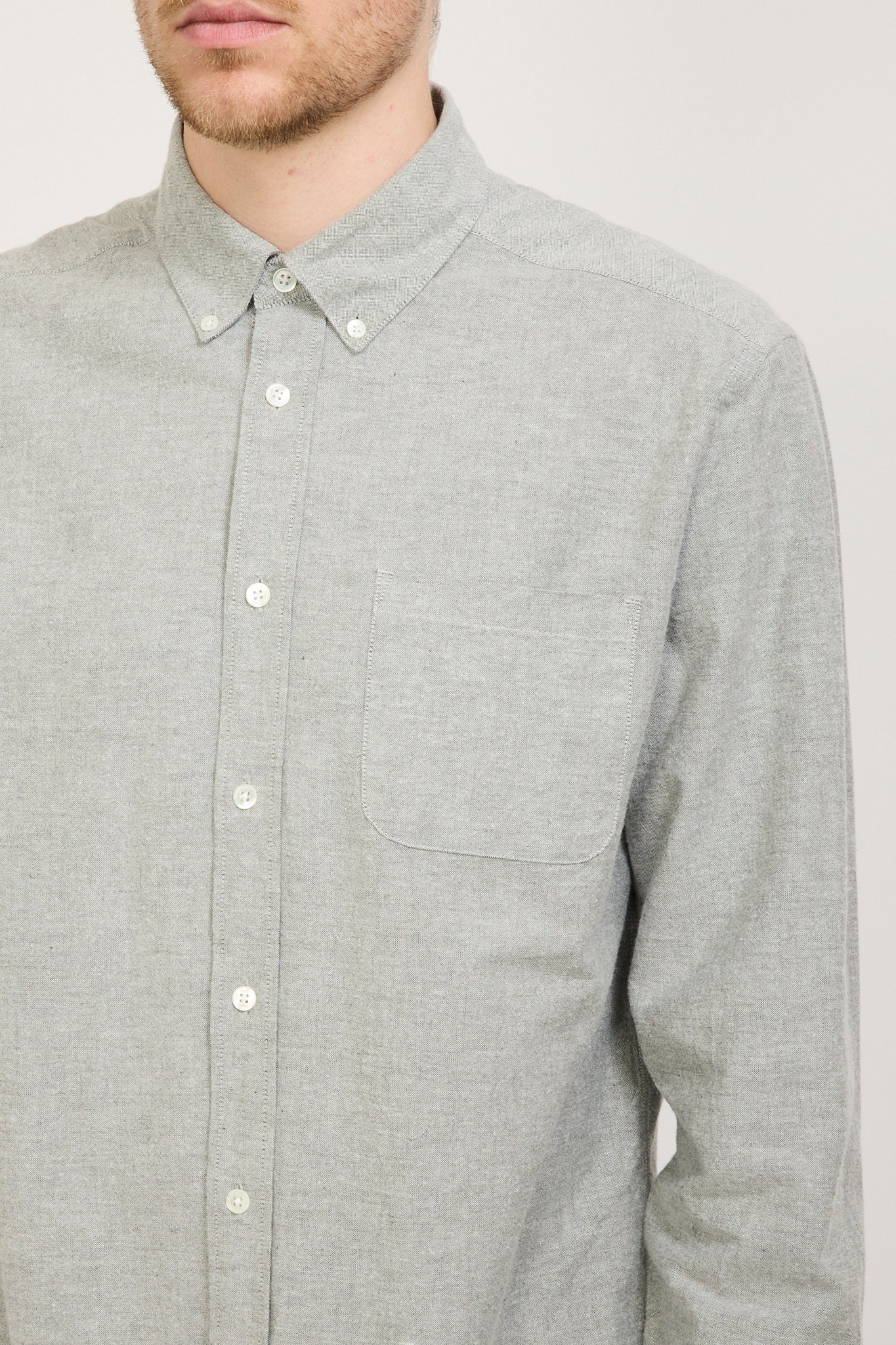 Portuguese Flannel | Brushed Oxford Shirt Moss Green | Maplestore