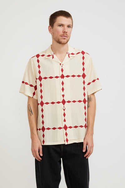 Portuguese Flannel | Diamonds Shirt White/Red | Maplestore