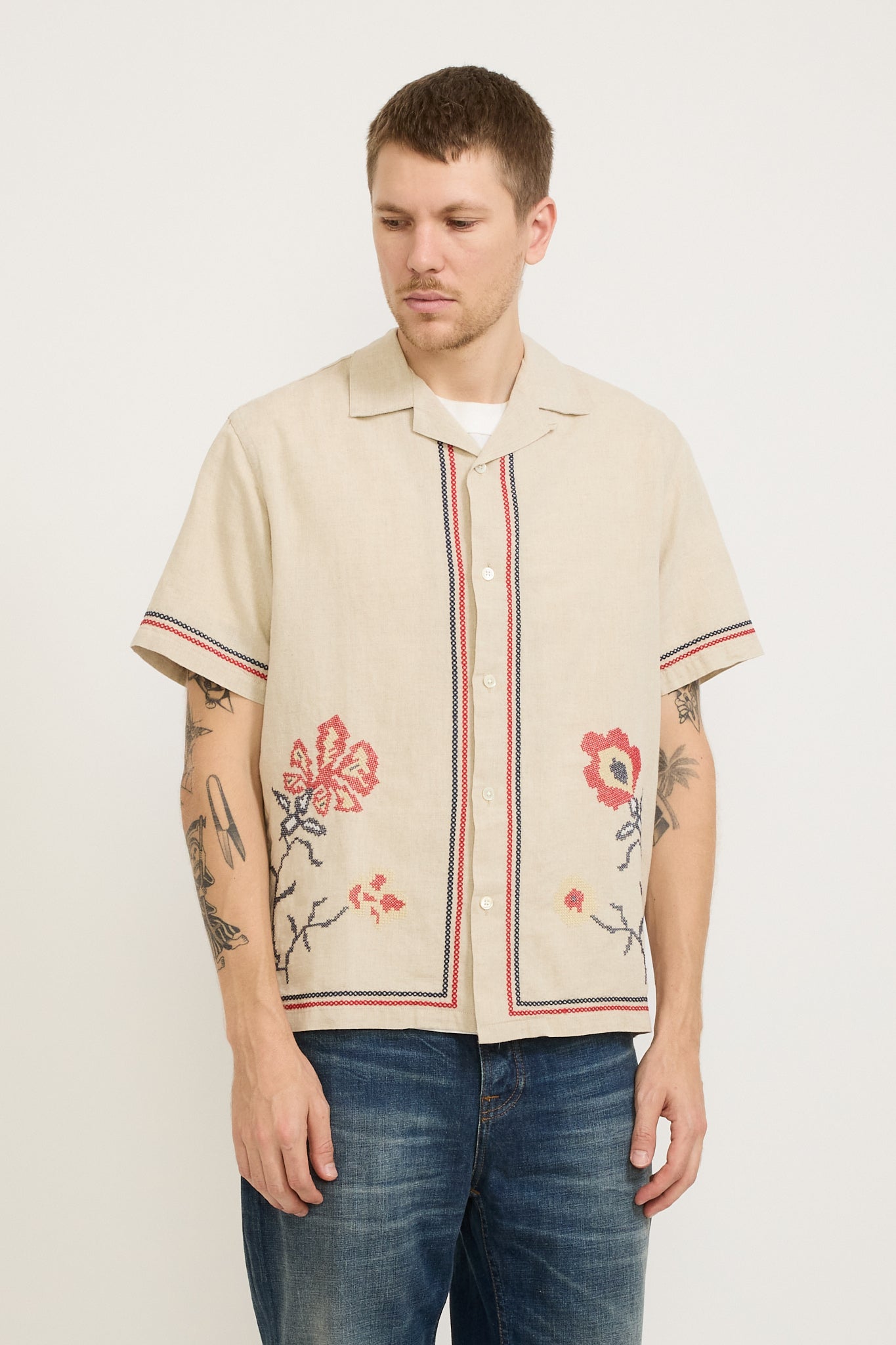 Cross Stitch SS Shirt Natural