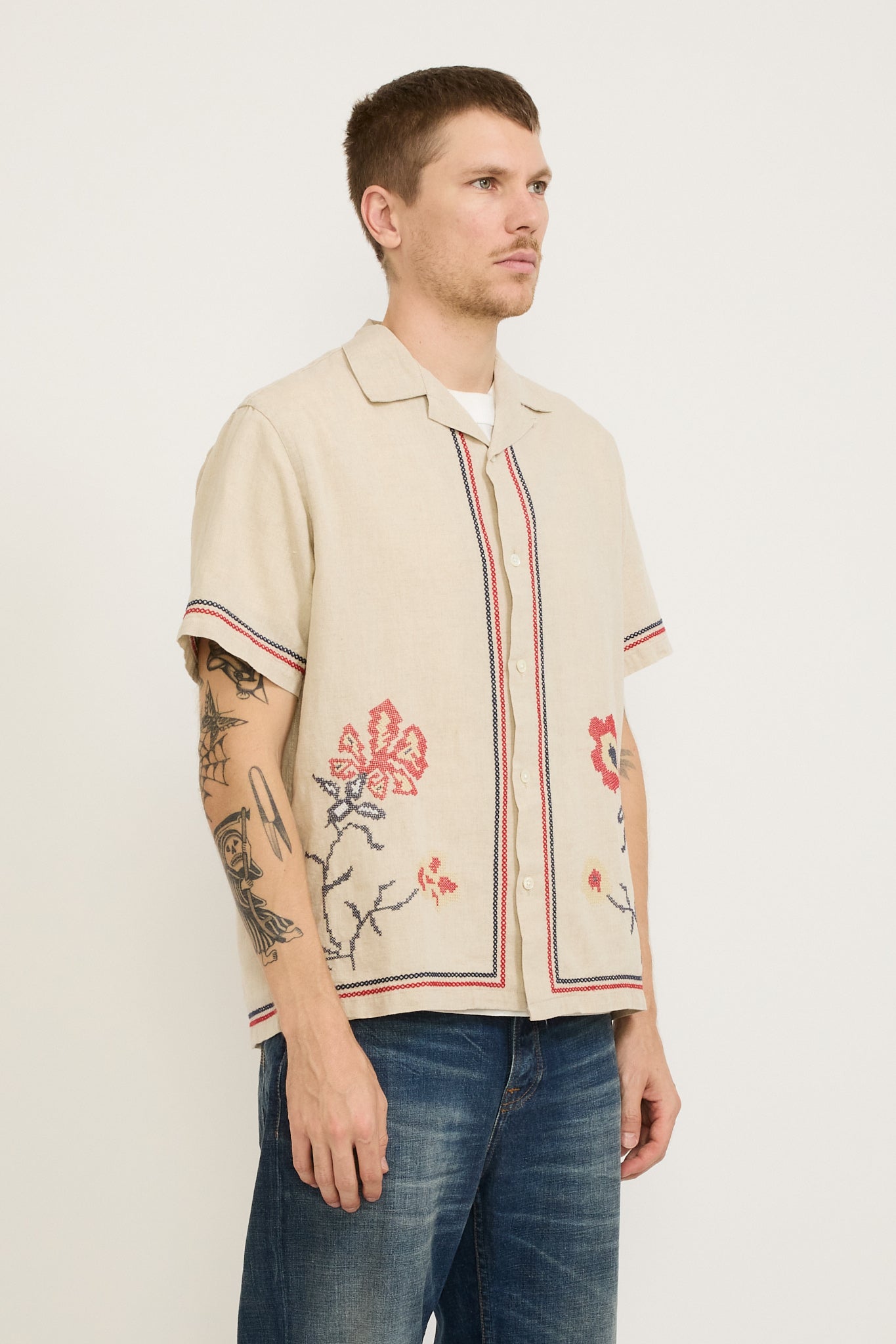 Cross Stitch SS Shirt Natural