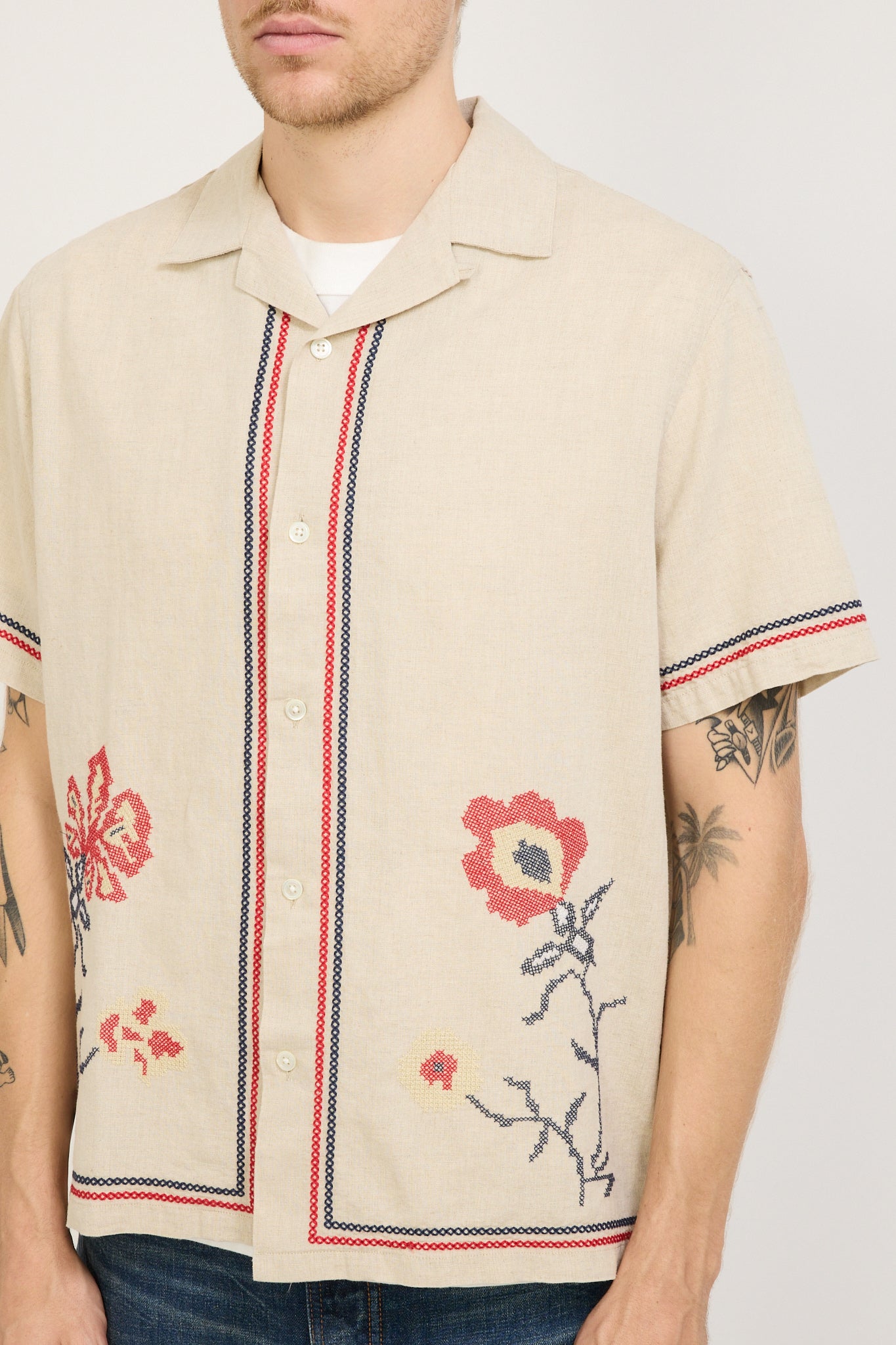 Cross Stitch SS Shirt Natural