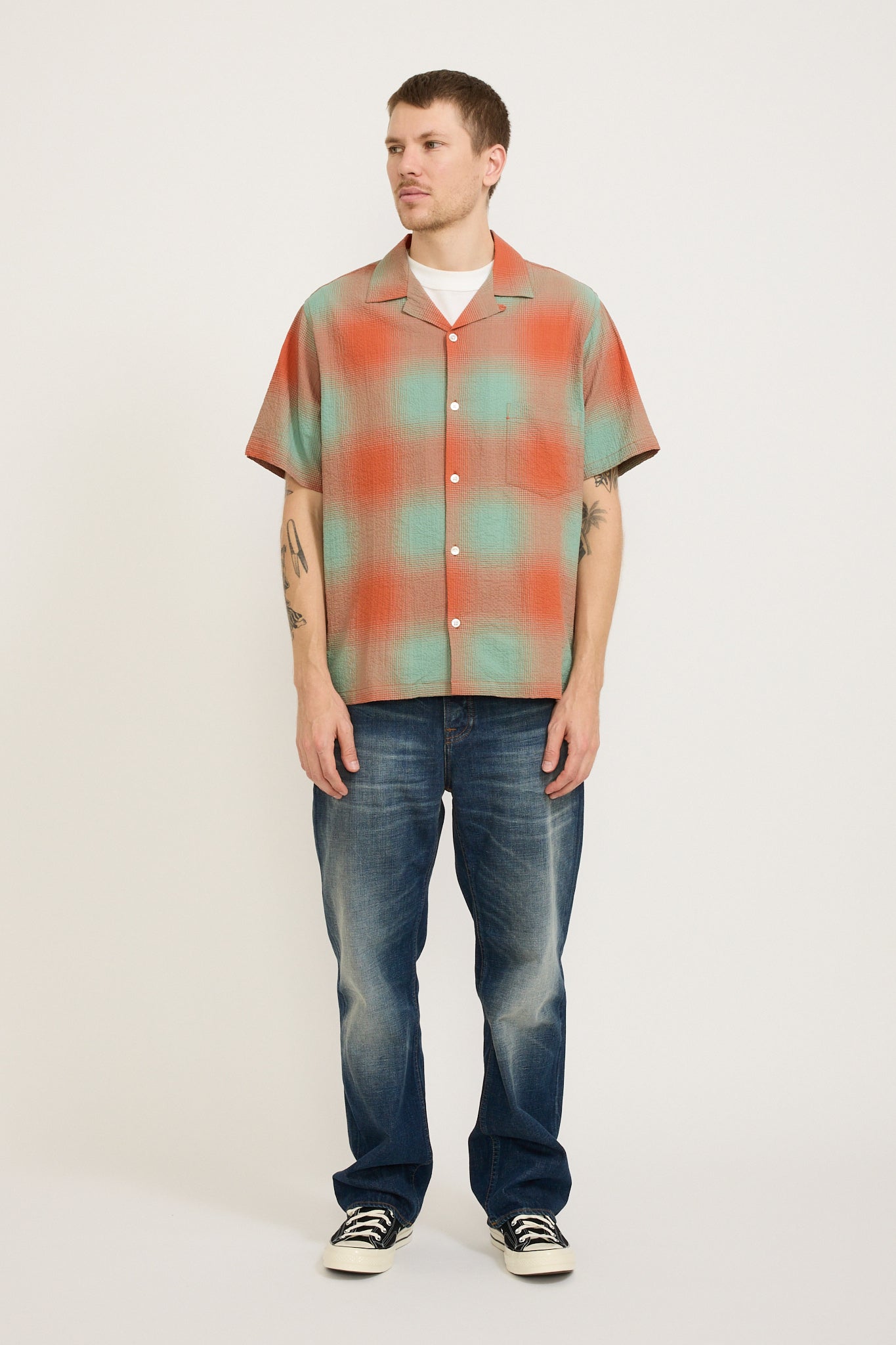 Flame Seersucker SS Shirt Multi