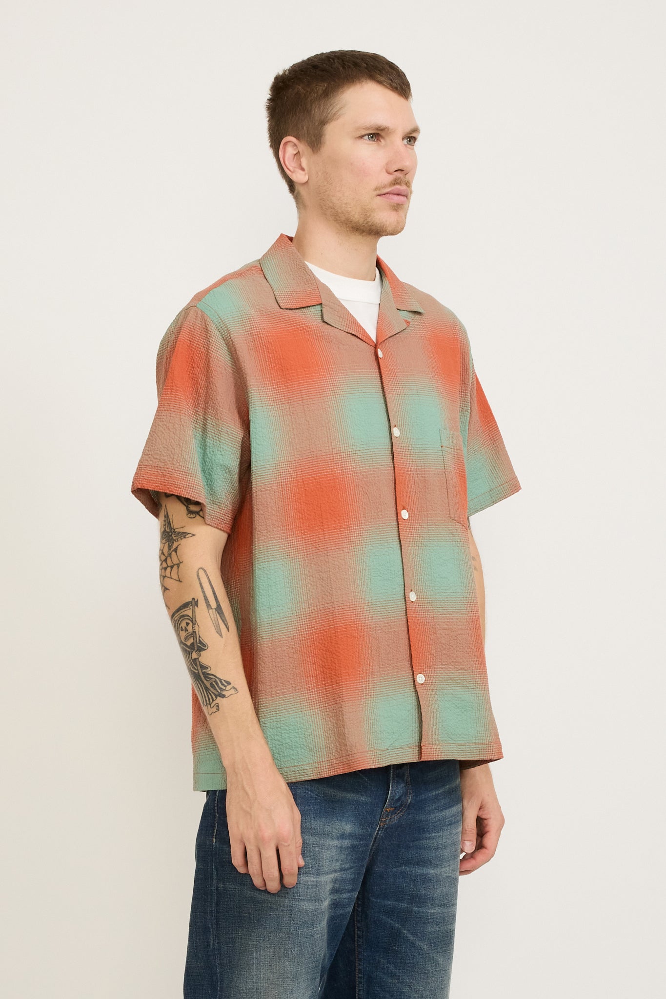 Flame Seersucker SS Shirt Multi