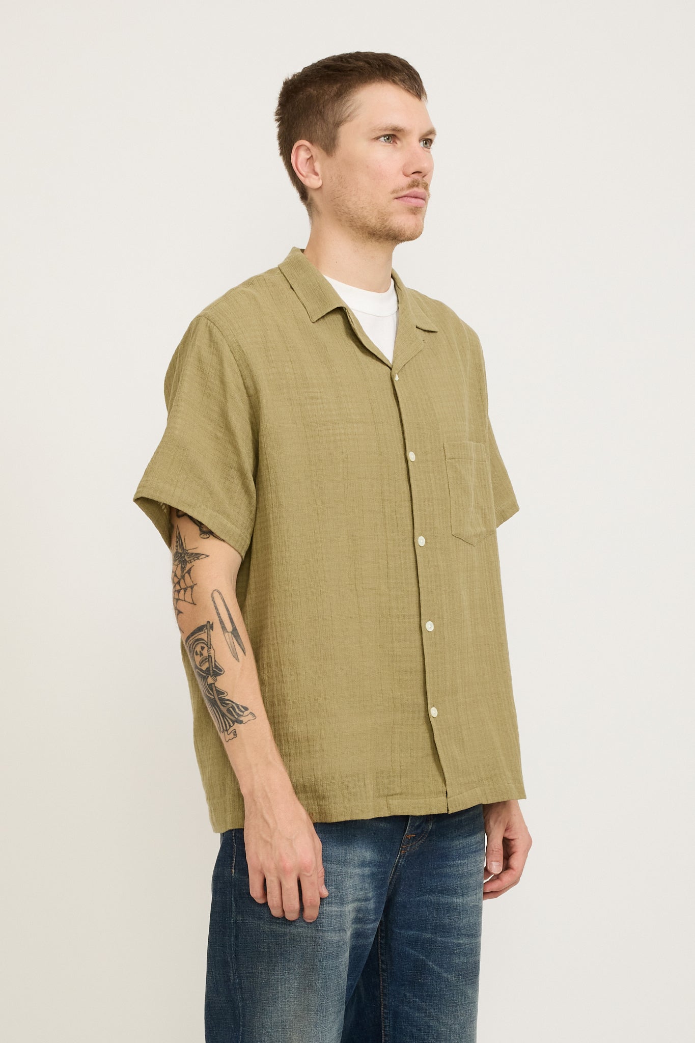 Grain SS Shirt Khaki