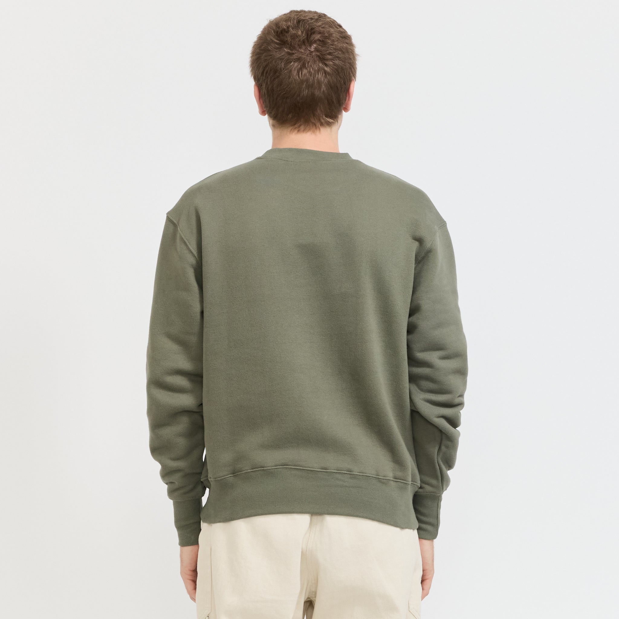 Power Goods | Loopback Crewneck Olive | Maplestore