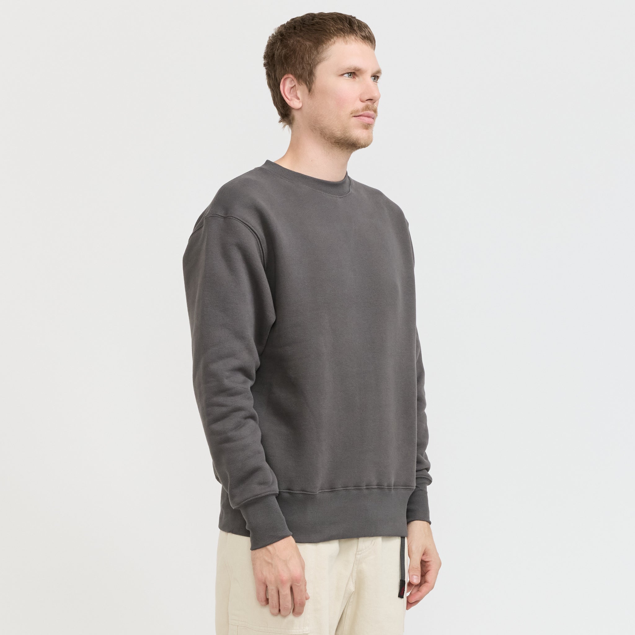 Power Goods | Loopback Crewneck Washed Black | Maplestore