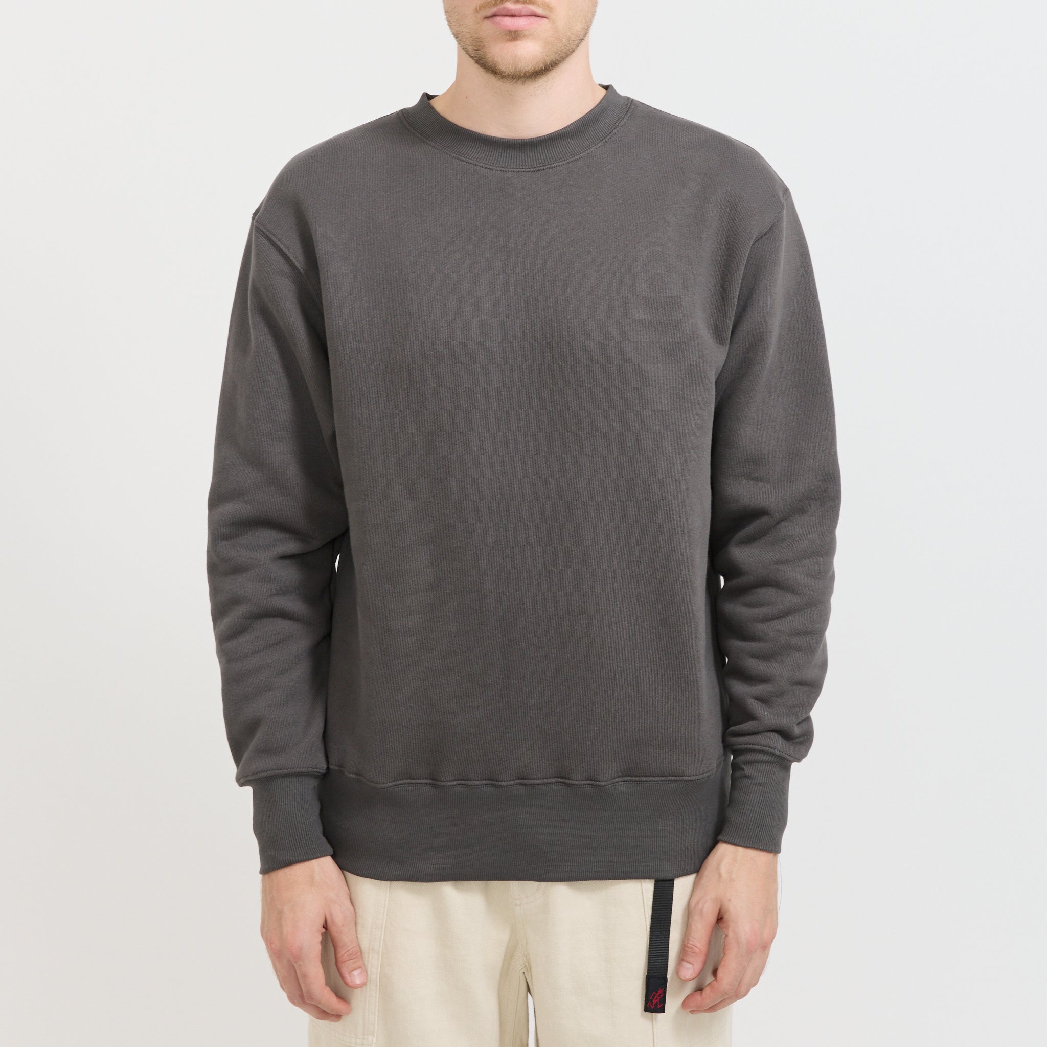 Power Goods | Loopback Crewneck Washed Black | Maplestore