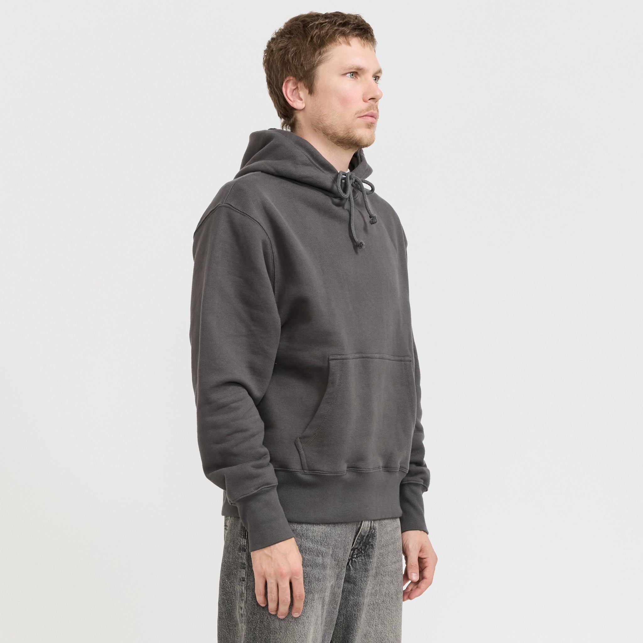 Power Goods | Loopback Hoodie Washed Black | Maplestore