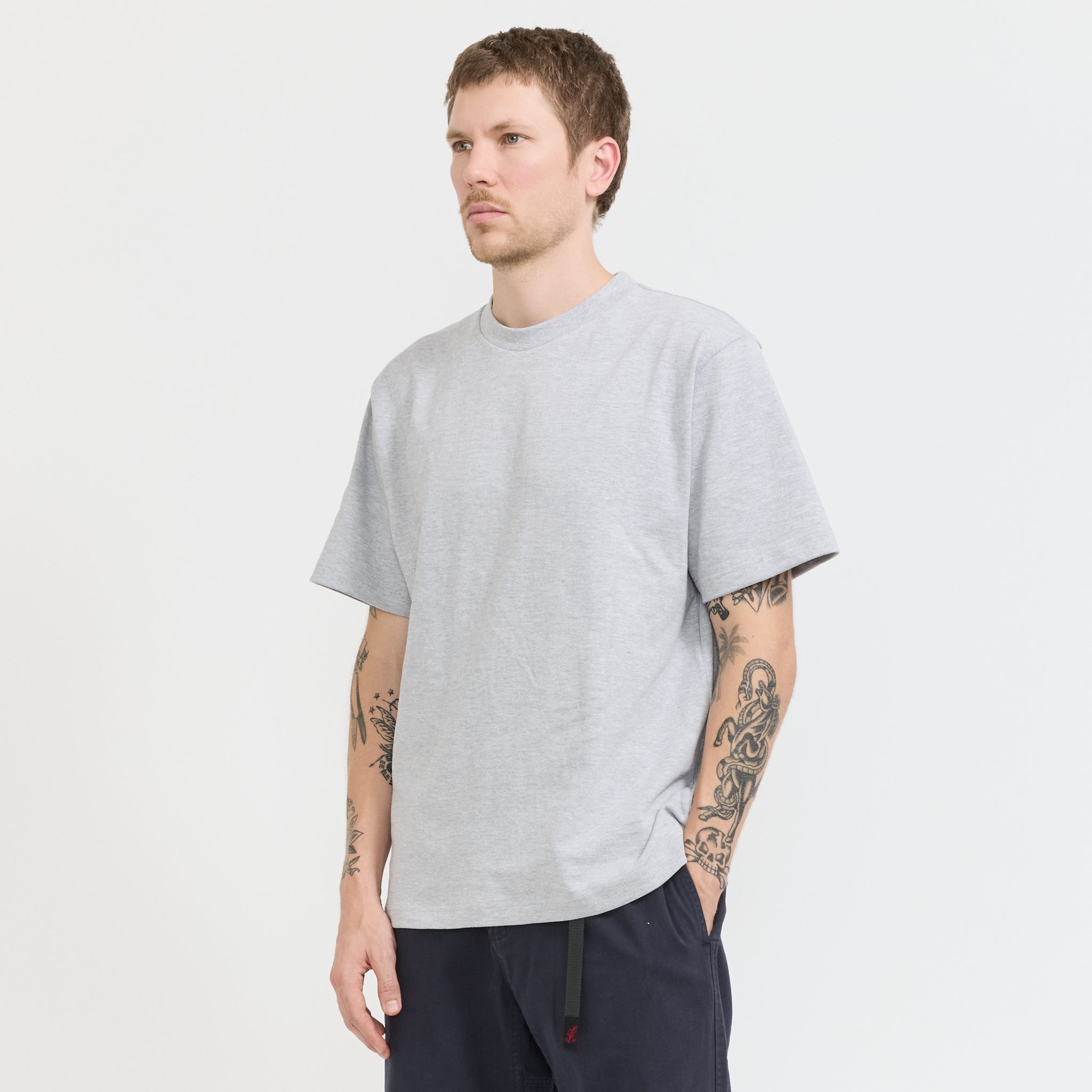 Power Goods | Super Weight Tee Heather Grey | Maplestore