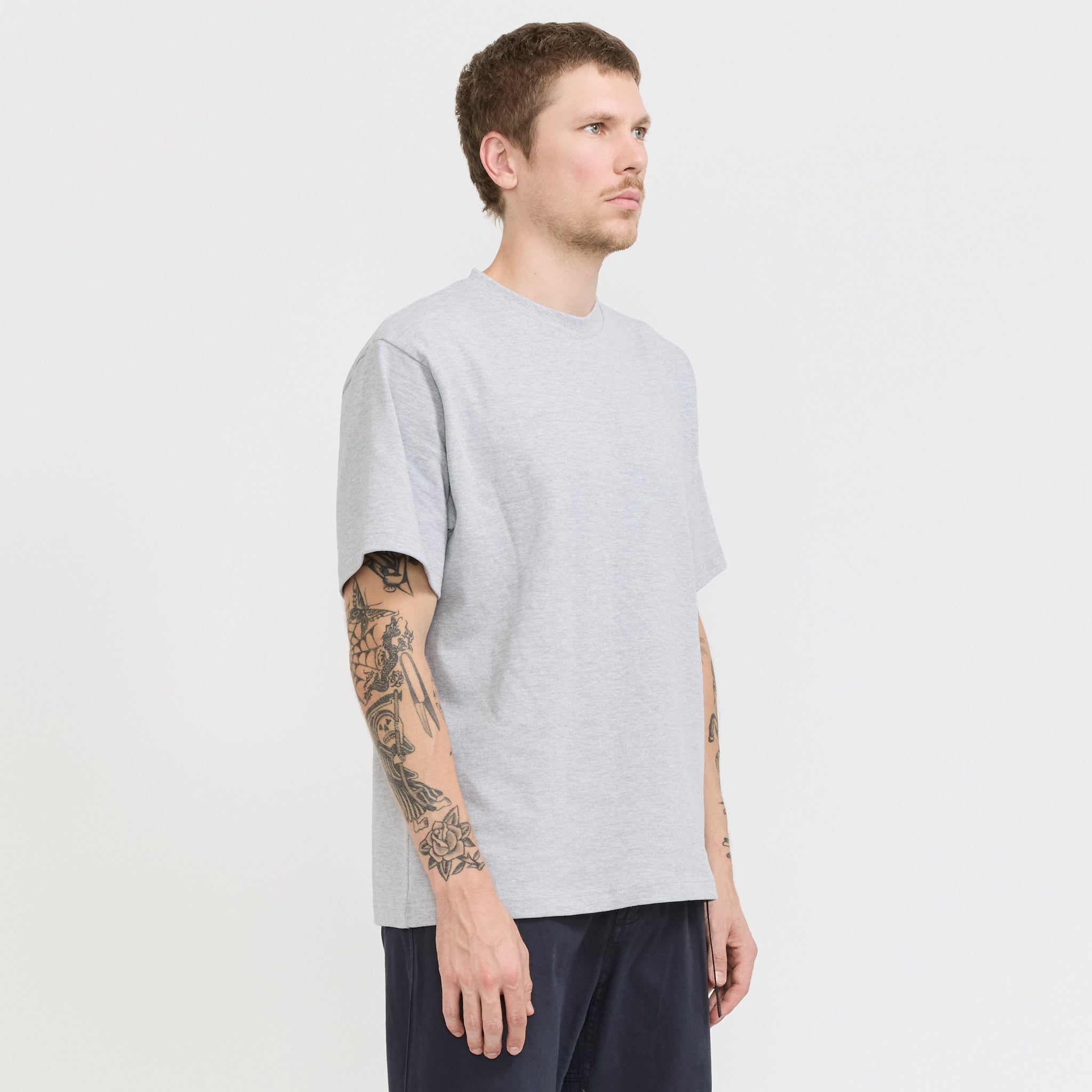Power Goods | Super Weight Tee Heather Grey | Maplestore