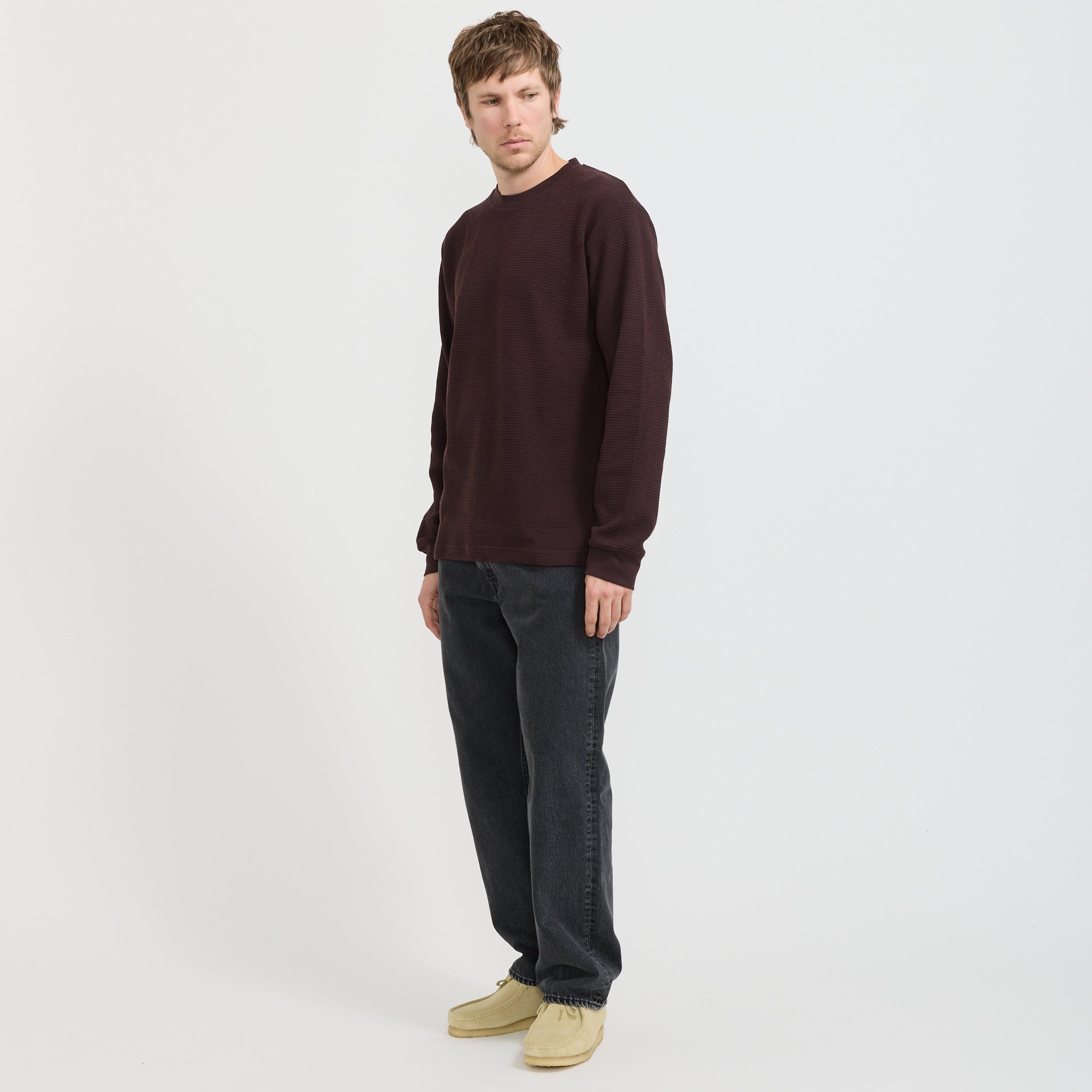 Power Goods Thermal Waffle LS Tee Coffee | Maplestore
