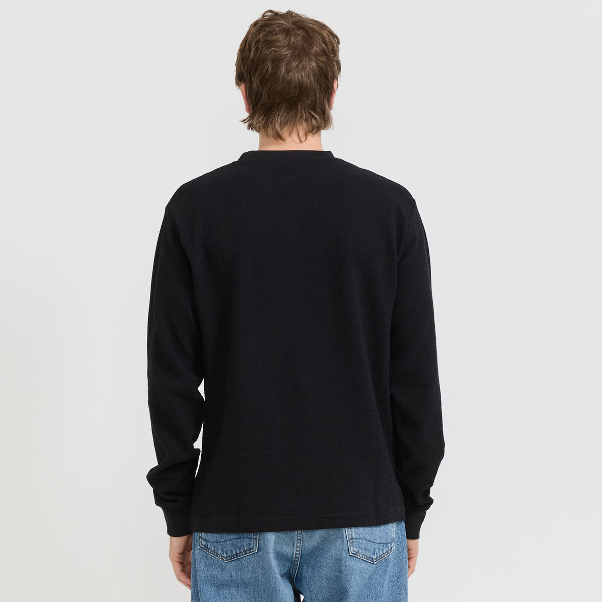 Thermal Waffle LS Tee Black